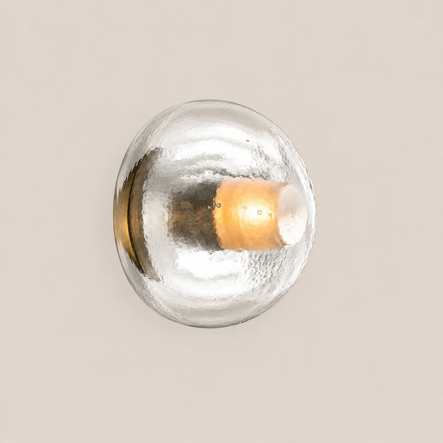 Round Bowl Glass LED Waterproof Transparent Rustic Outdoor Wall Lights - Lumpaz