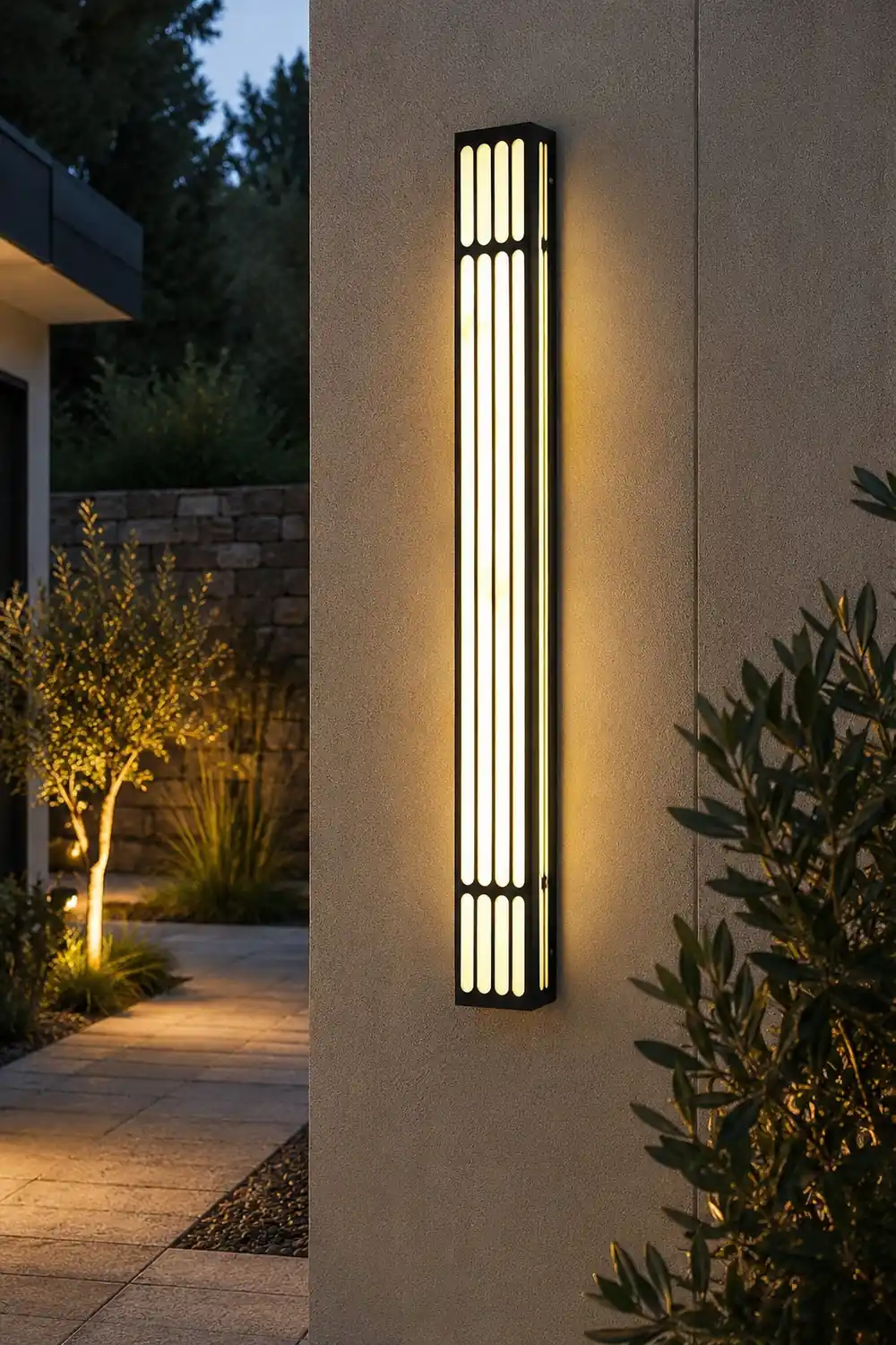 Long Strip Rectangular Waterproof LED Black Modern Outdoor Wall Lamp - Lumpaz