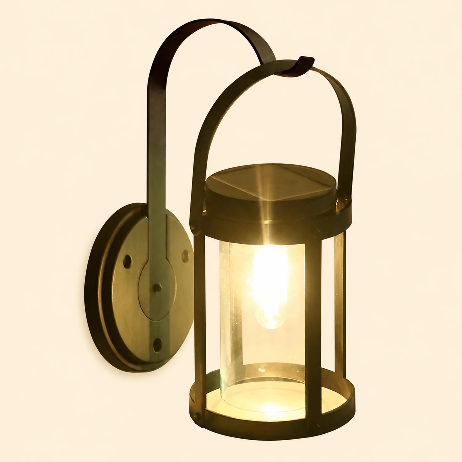 Portable Lantern Shaped LED Waterproof Modern Solar Plug in Wall Sconce Lighting - Lumpaz