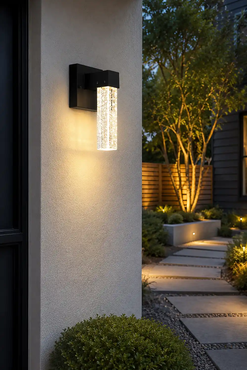 Waterproof LED 10W Crystal Black Modern Outdoor Wall Lamp Exterior Lights - Lumpaz