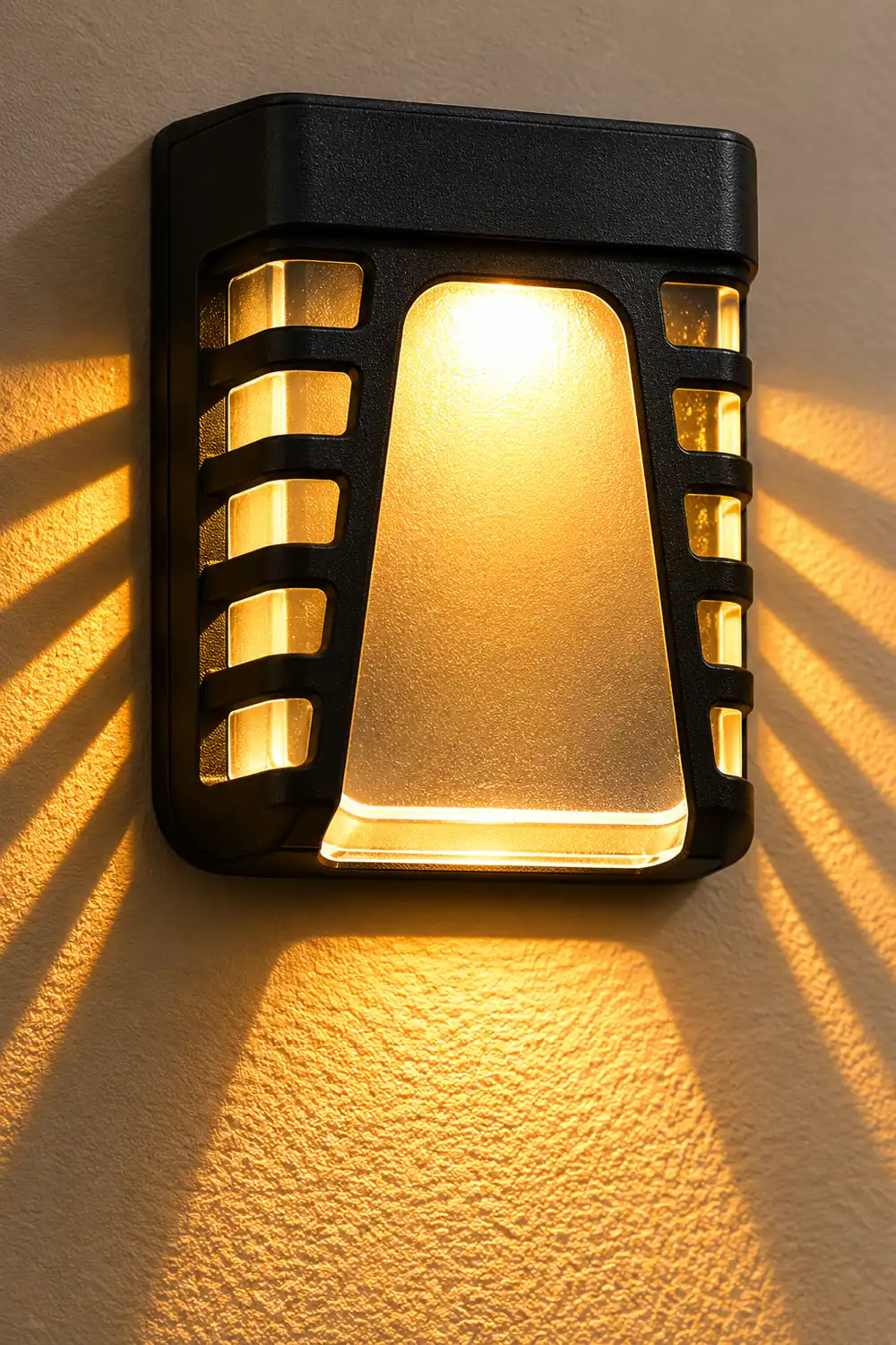 Waterproof Intelligent LED Black Modern Solar Outdoor Wall Lights - Lumpaz