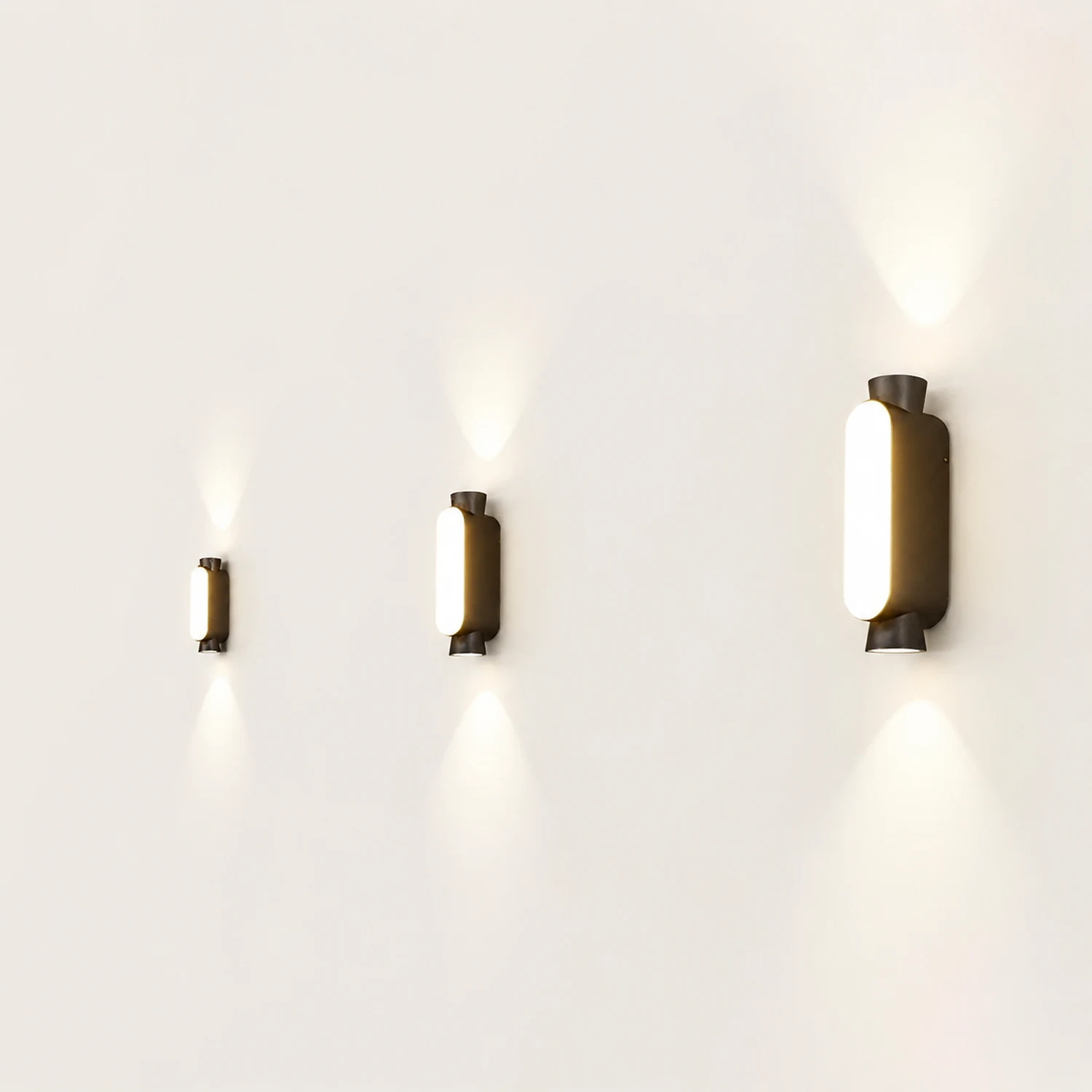 Waterproof LED Up and Down Lights Black Modern Outdoor Wall Sconce Lighting - Lumpaz