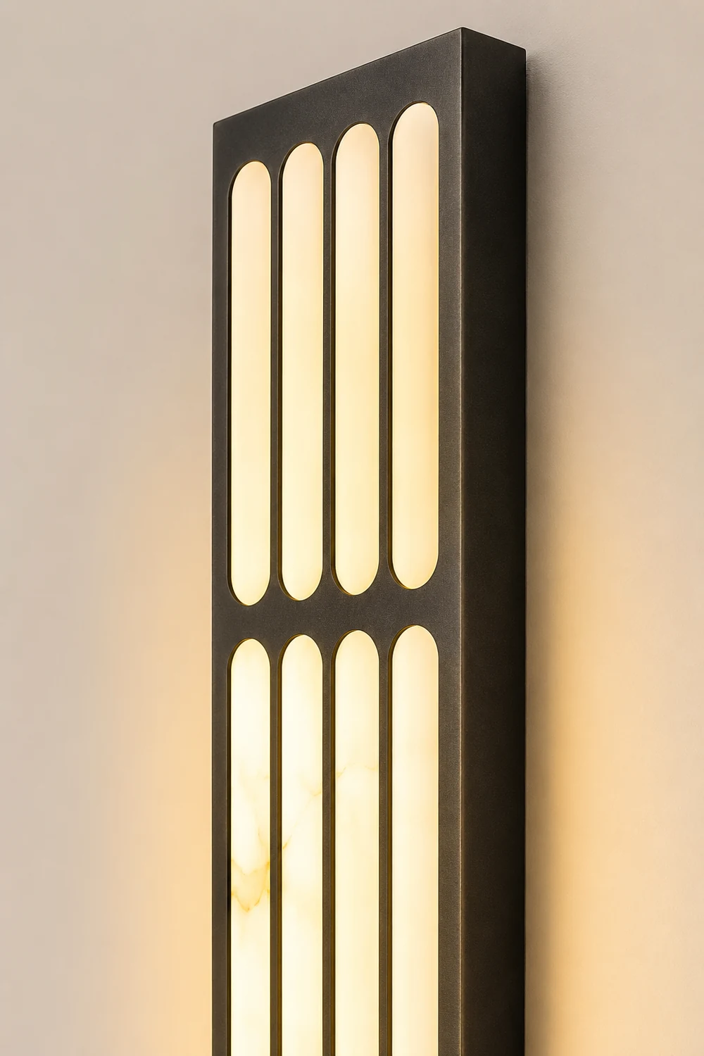 Long Strip Rectangular Waterproof LED Black Modern Outdoor Wall Lamp - Lumpaz