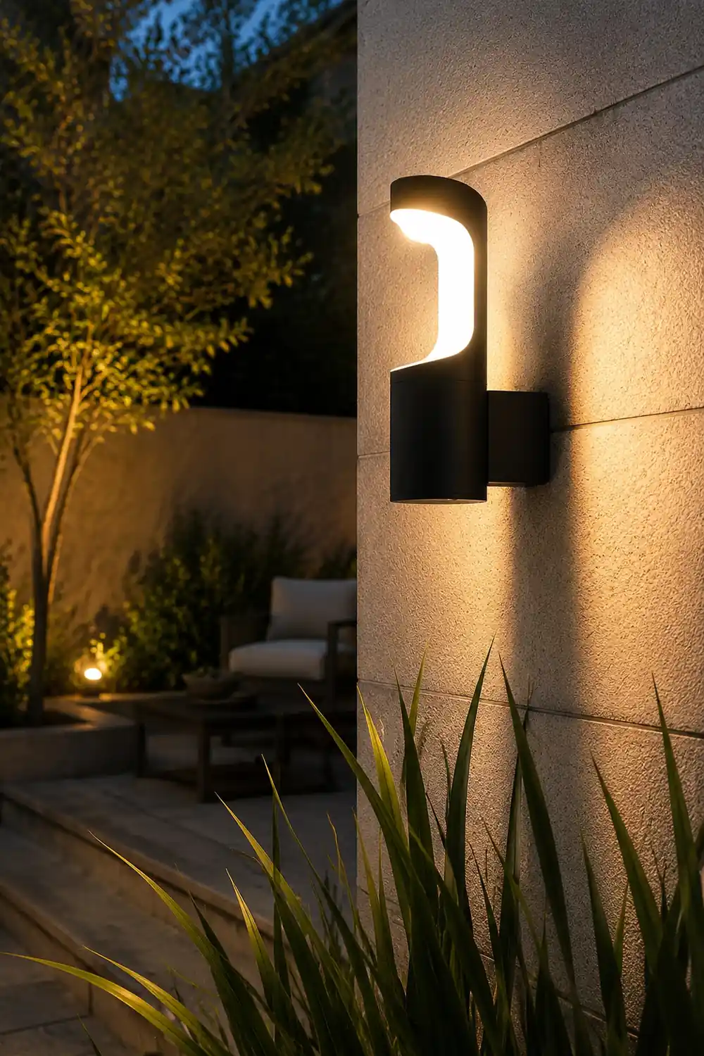 Creative LED Waterproof Black Modern Outdoor Wall Lamp Exterior Lights - Lumpaz