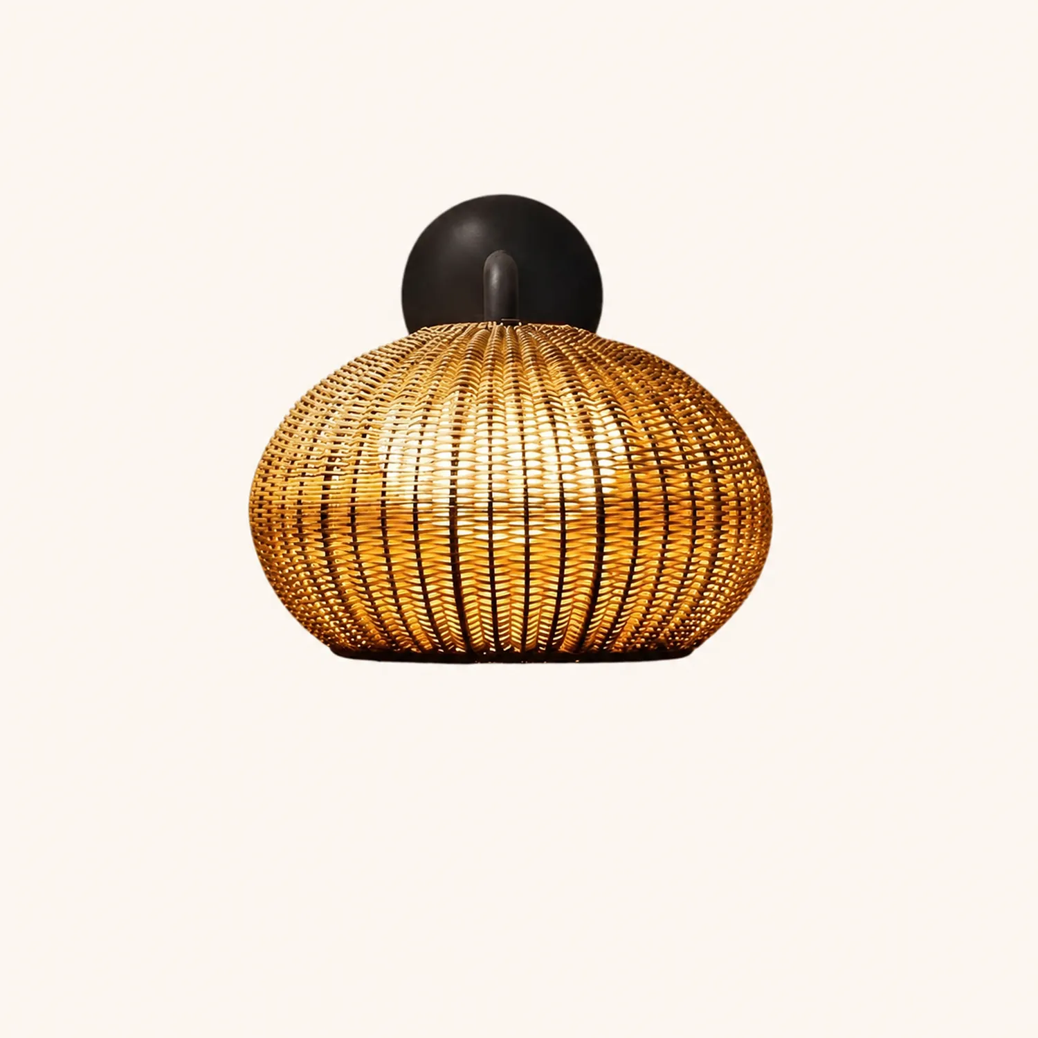 Lantern Shaped Waterproof Rattan Modern Outdoor Wall Lamp Chandelier - Lumpaz