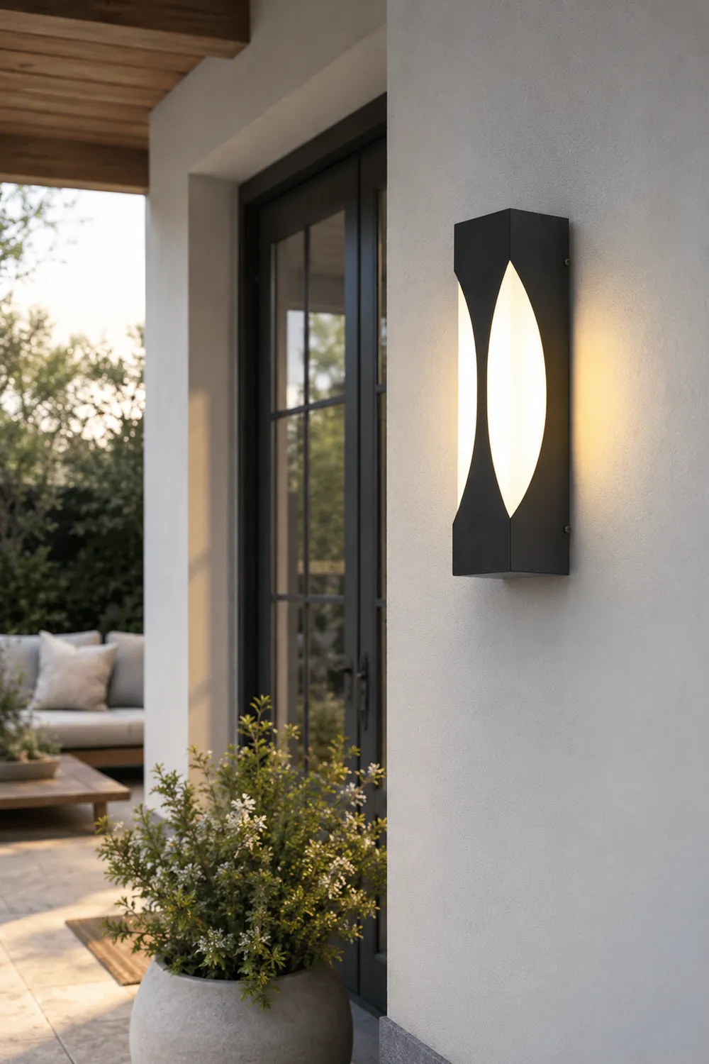 Creative Rectangular Waterproof LED Black Modern Outdoor Wall Sconce Lighting - Lumpaz