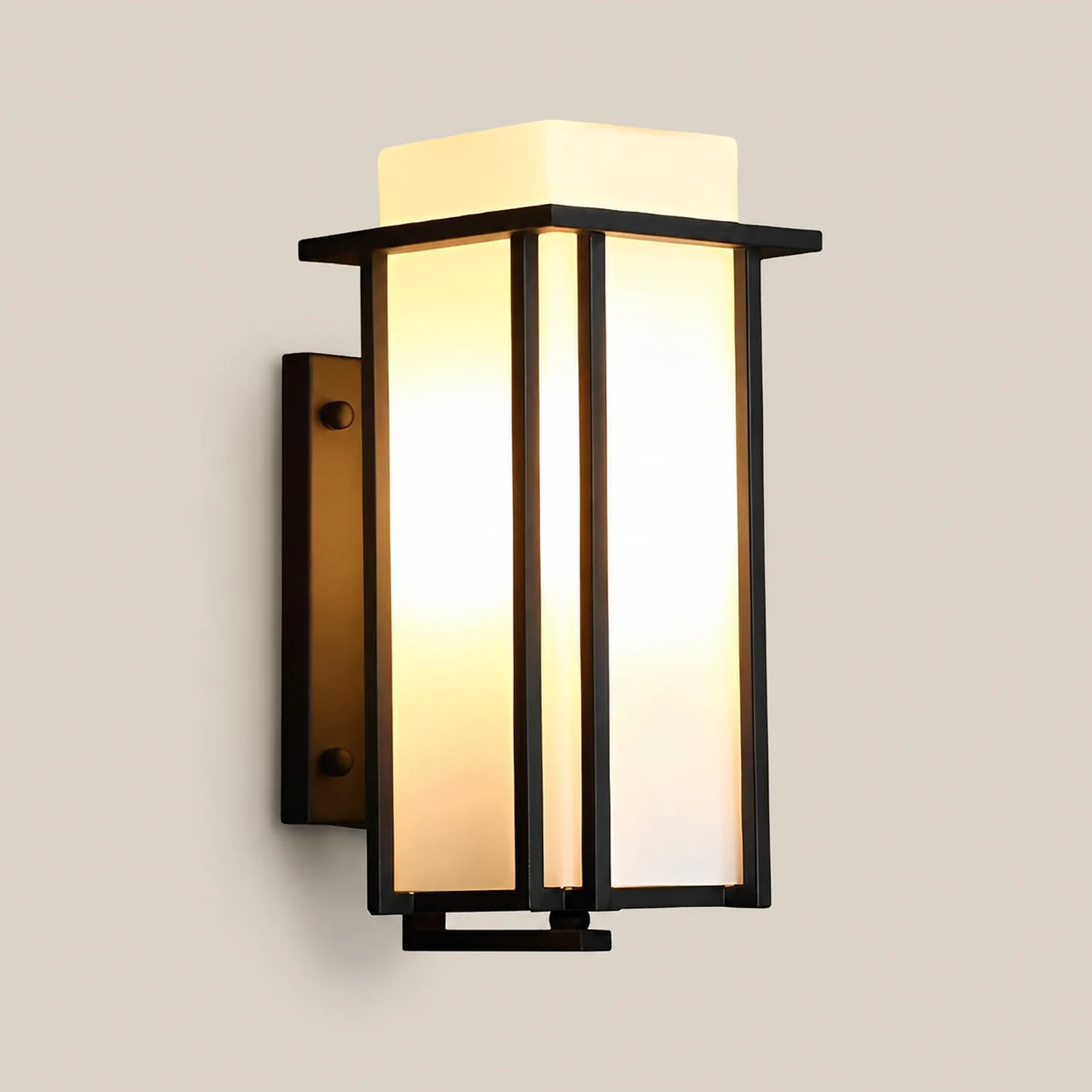 Square Waterproof LED Black Retro Outdoor Wall Lamp Exterior Lights - Lumpaz