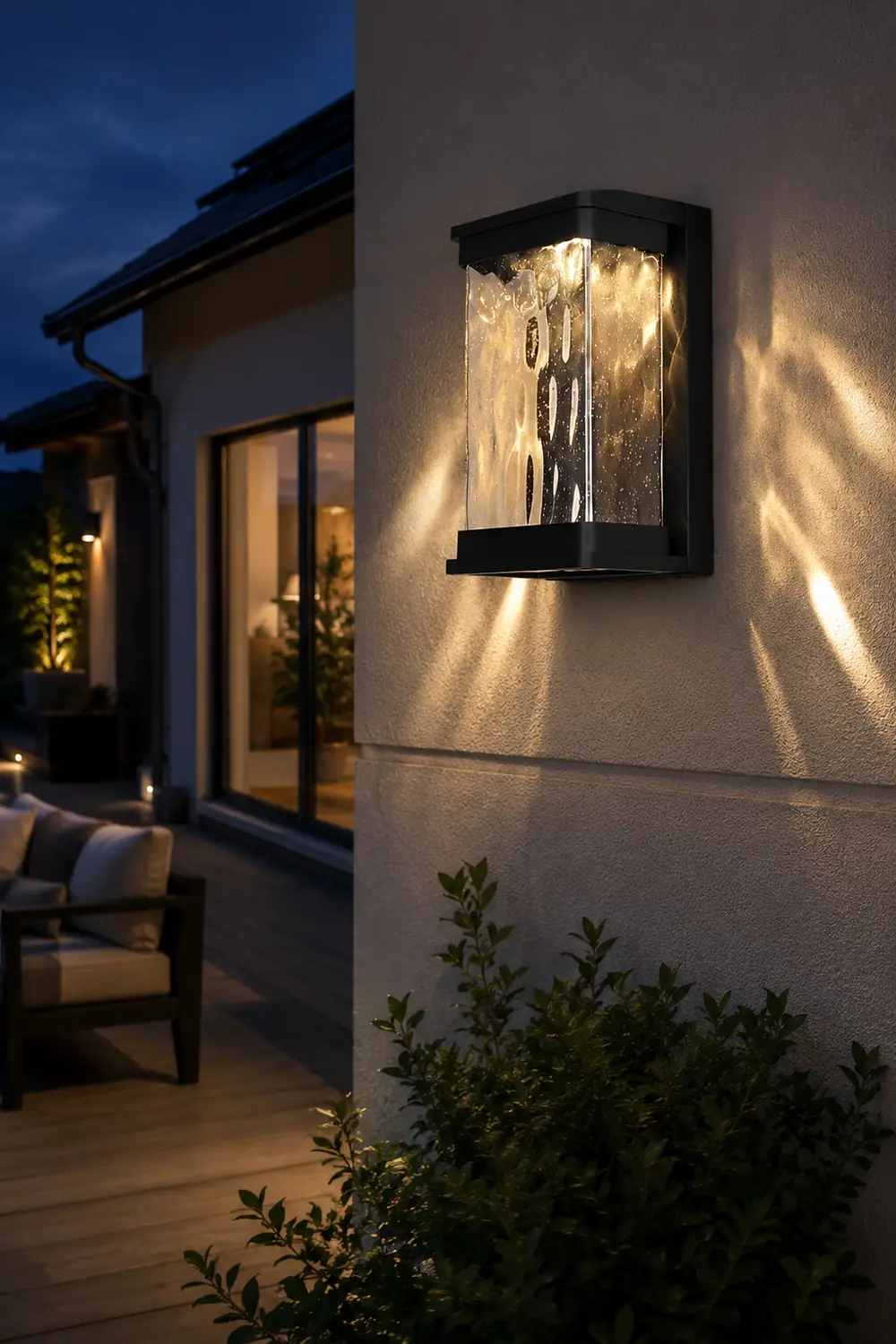 Waterproof Creative Glass LED Black Modern Outdoor Wall Sconce Lighting - Lumpaz