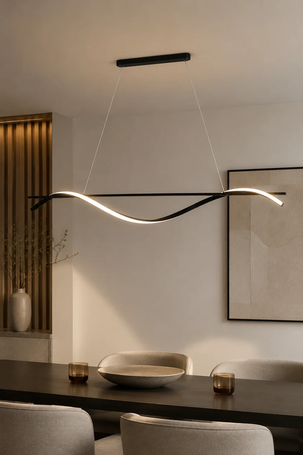 Black Wave Chandelier - Lumpaz
