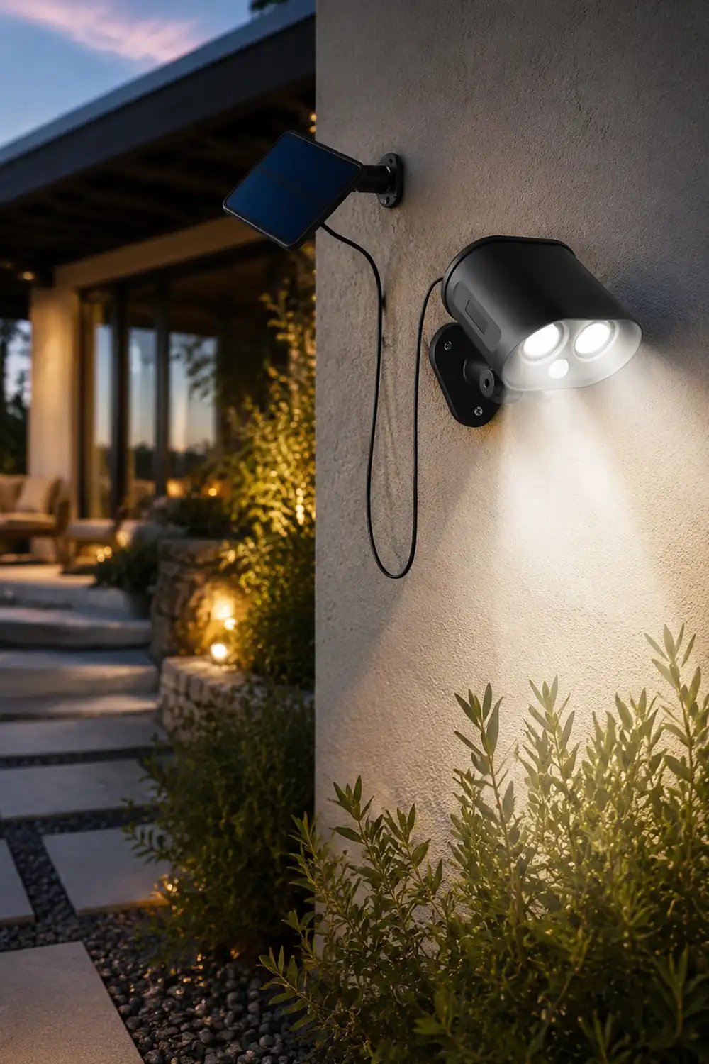 Solar Adjustable LED Outdoor Wall Lamp Wall Sconces Lighting Flood Light - Lumpaz