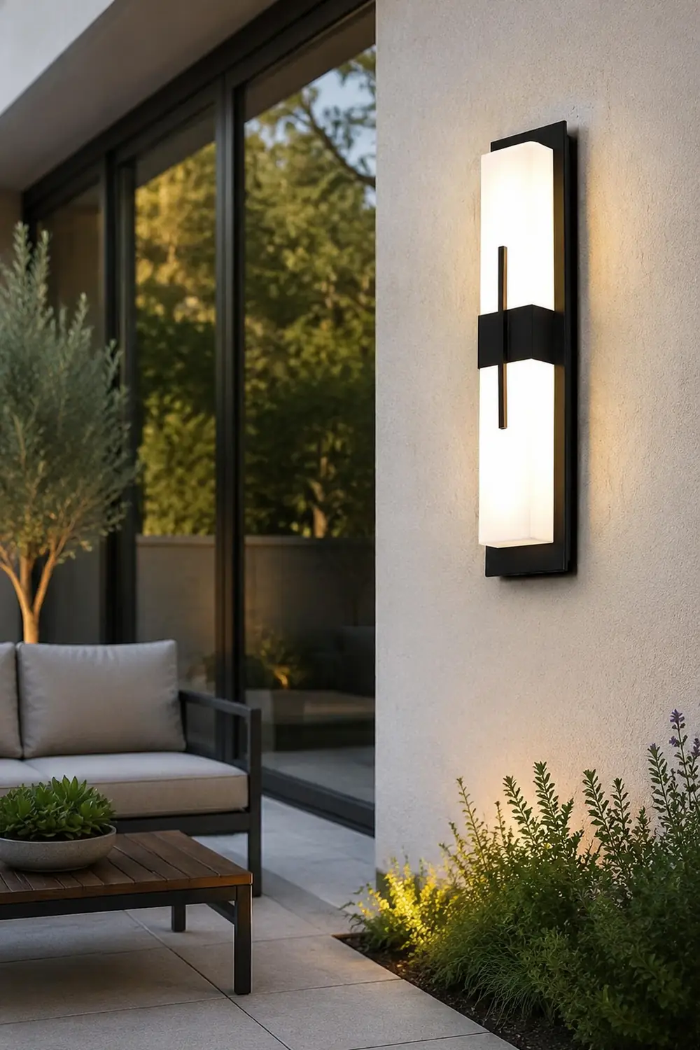 Creative Rectangular LED Waterproof Black Modern Outdoor Wall Lamp - Lumpaz