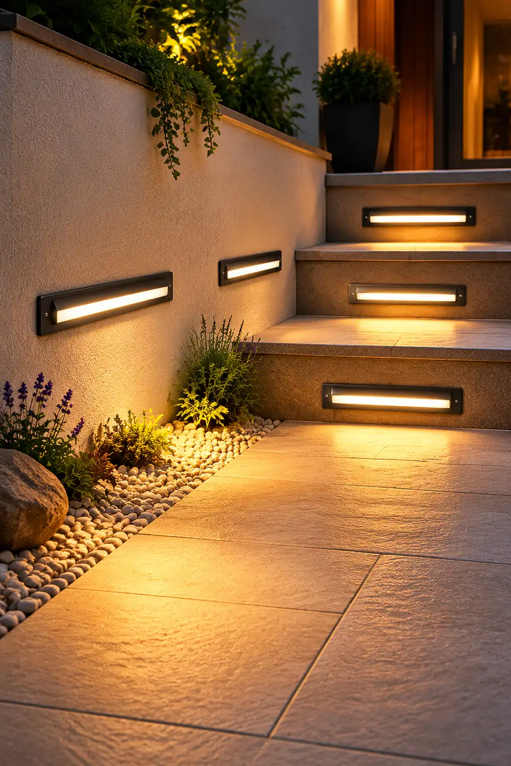 Long Strip Embedded Wall Light Corner Lights for Outdoor Garden Steps - Lumpaz