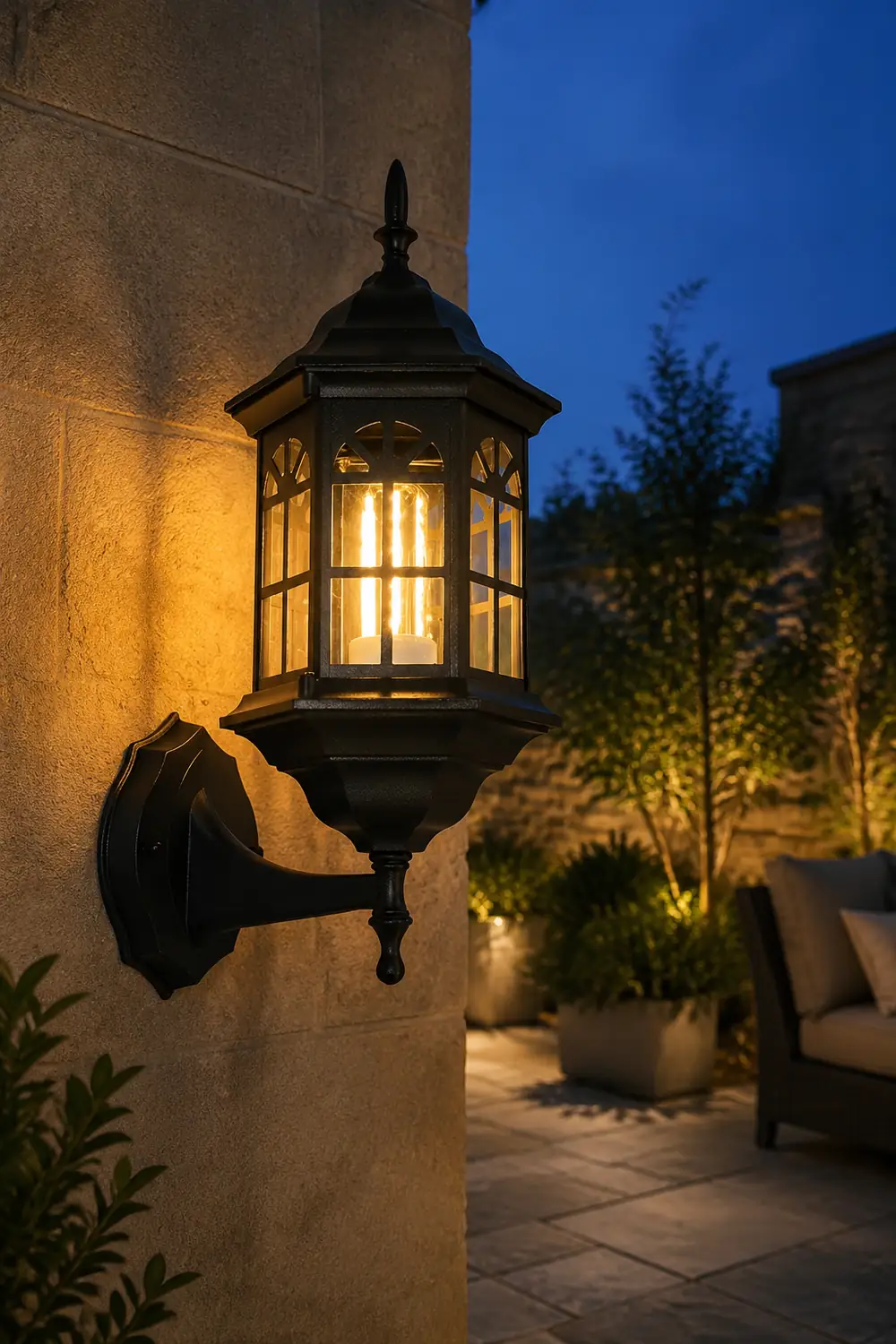 Waterproof LED Glass European-style Outdoor Wall Lamp Plug in Wall Sconce Lighting - Lumpaz