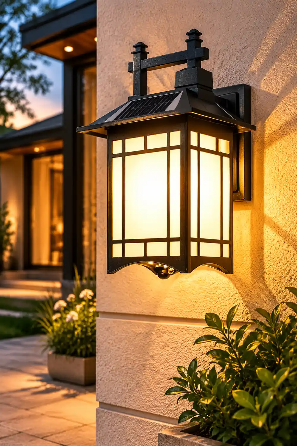 Retro Waterproof LED Vintage Solar Wall Lamp with Remote Wall Sconce Lighting - Lumpaz