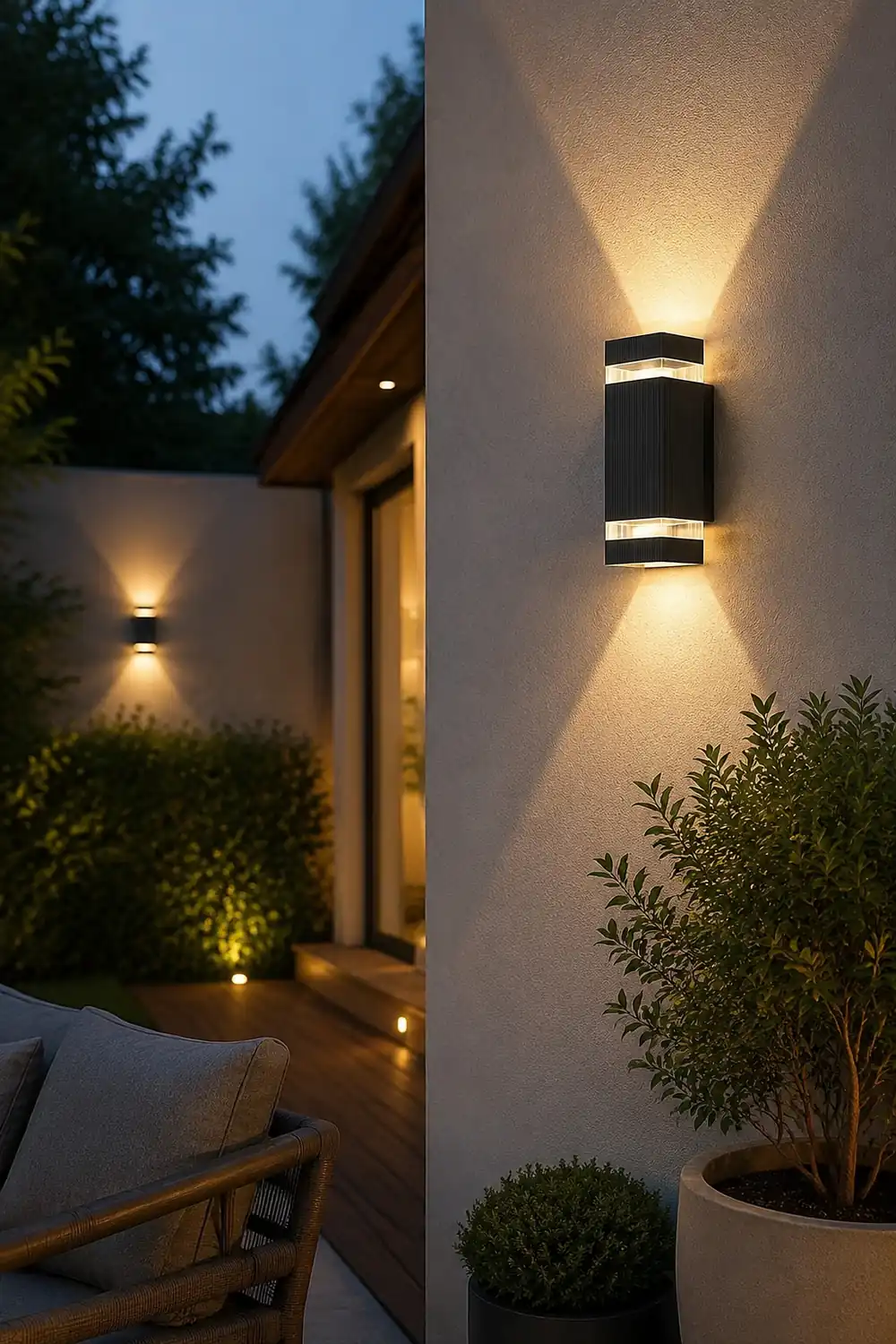 Square Round Waterproof Up And Down Lighting LED Modern Wall Sconces - Lumpaz
