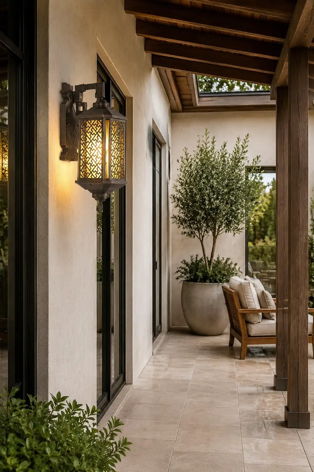 Classical Hollow Pattern Outdoor Waterproof Wall Lamp for Villa Courtyard Corridor - Lumpaz