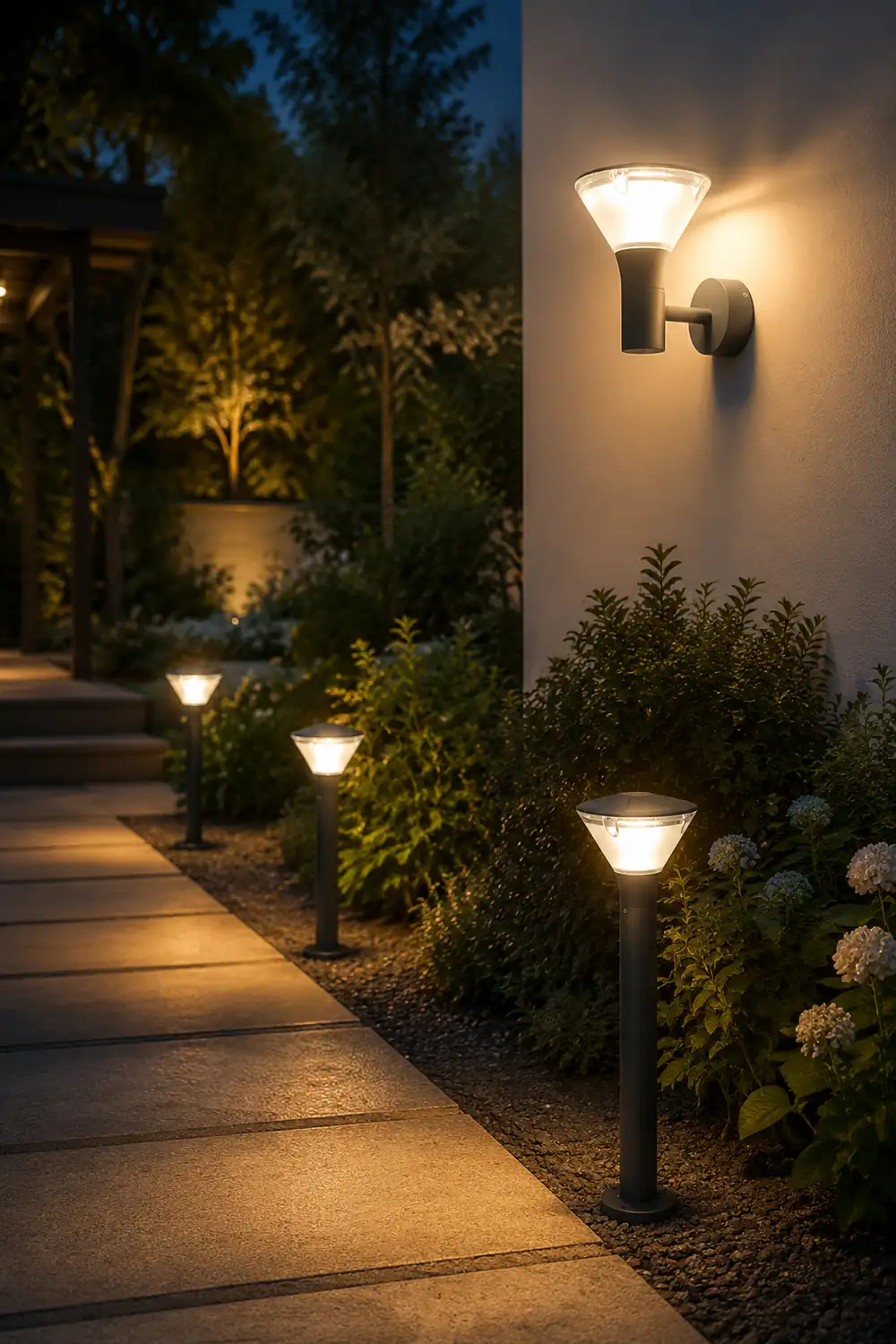 Round LED Waterproof Nordic Sconces Wall Lamp Outdoor Lights Path Lights - Lumpaz
