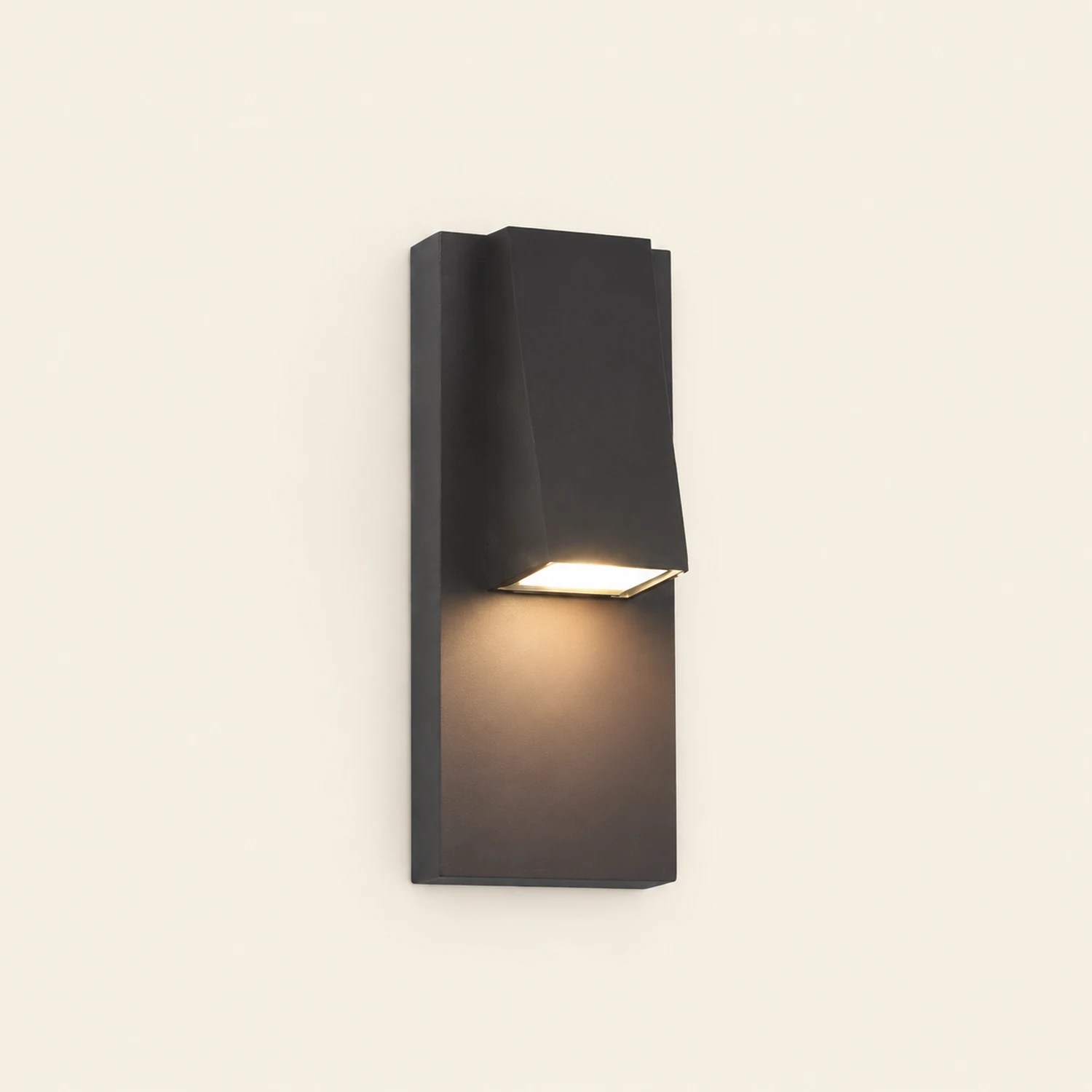 Rectangle Waterproof LED Black Modern Outdoor Wall Lamp Wall Light Fixture - Lumpaz