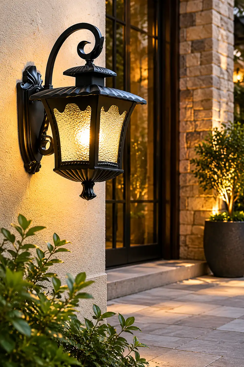 Creative Retro Glass Lantern Waterproof LED European-style Wall Lamp - Lumpaz