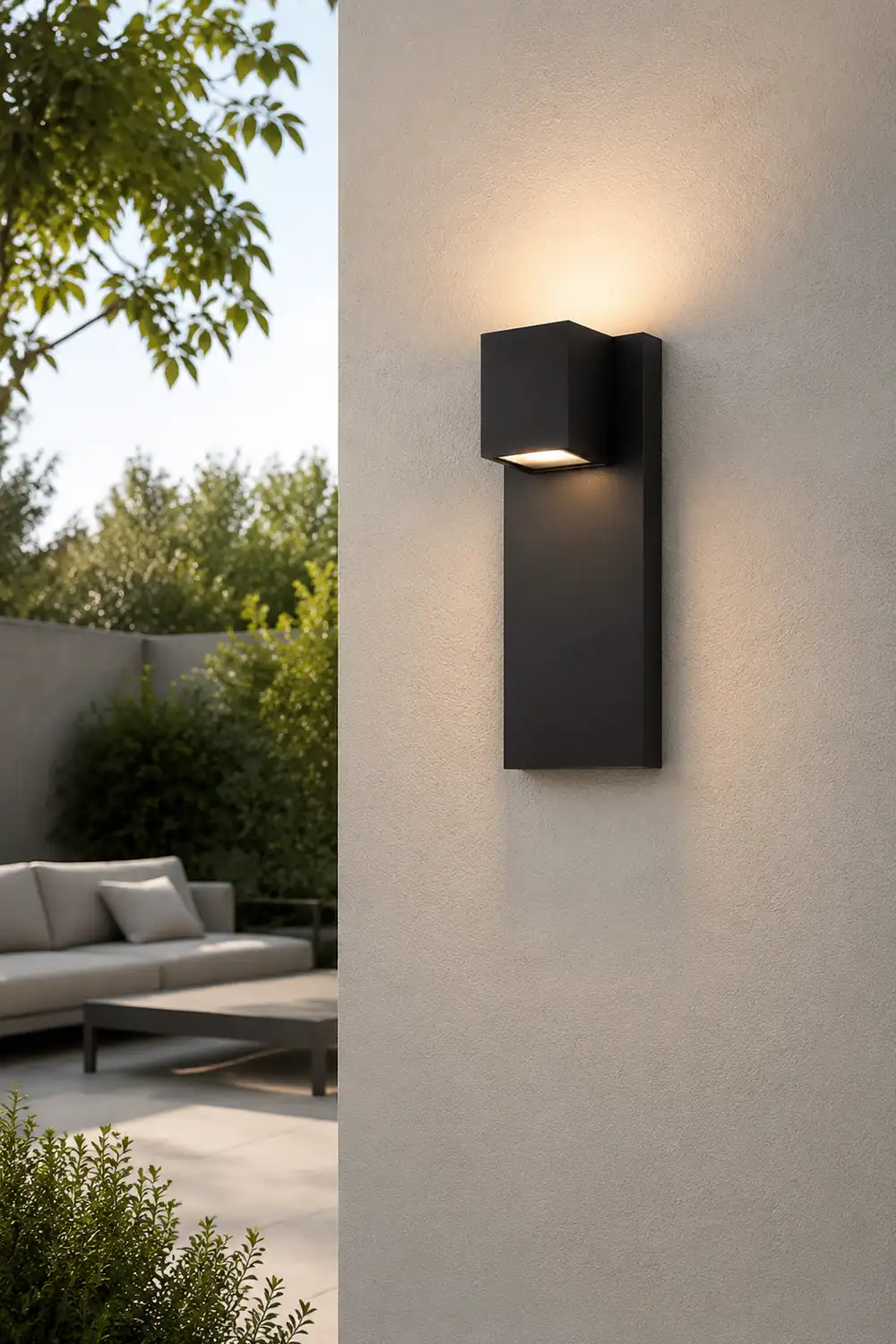 Square Waterproof LED Up and Down Lights Modern Outdoor Wall Lamp Wall Sconce Lighting - Lumpaz