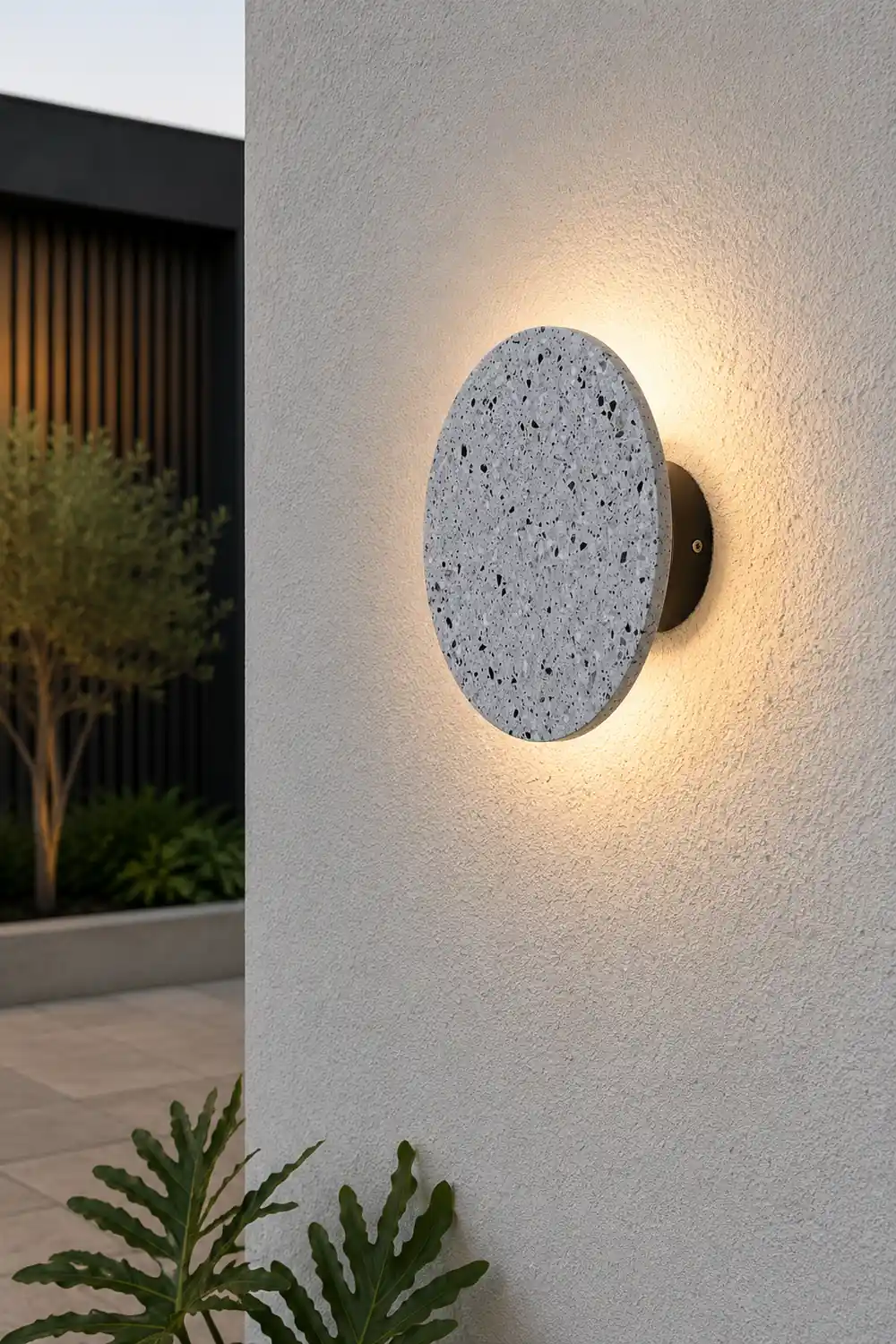 Circular Terrazzo Waterproof Minimalist Outdoor Wall Lights Porch Lights - Lumpaz