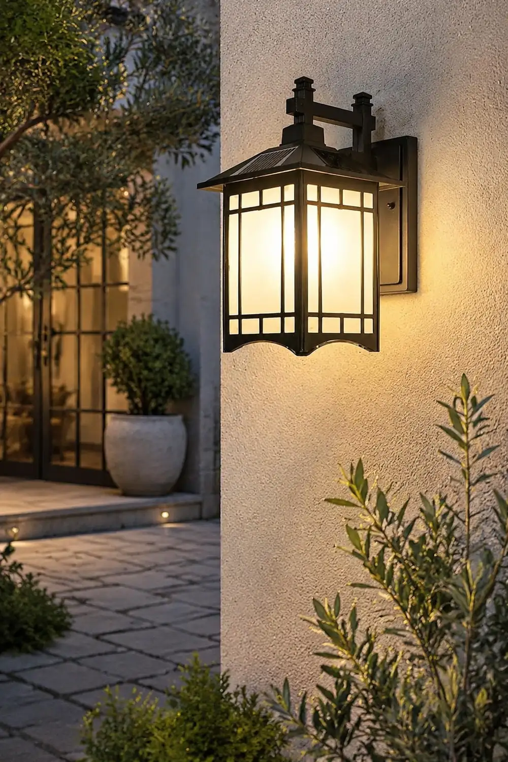 Retro Waterproof LED Vintage Solar Wall Lamp with Remote Wall Sconce Lighting - Lumpaz