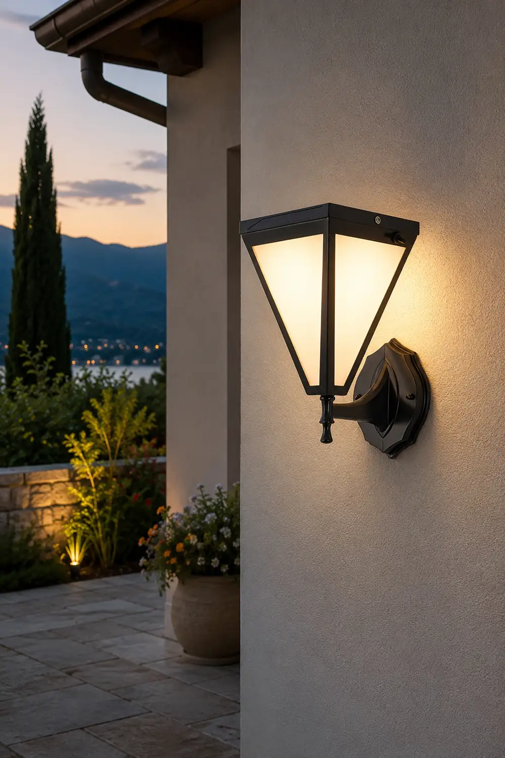 Retro Dimmable LED Waterproof Modern Solar Plug in Wall Sconce Wall Lamp - Lumpaz