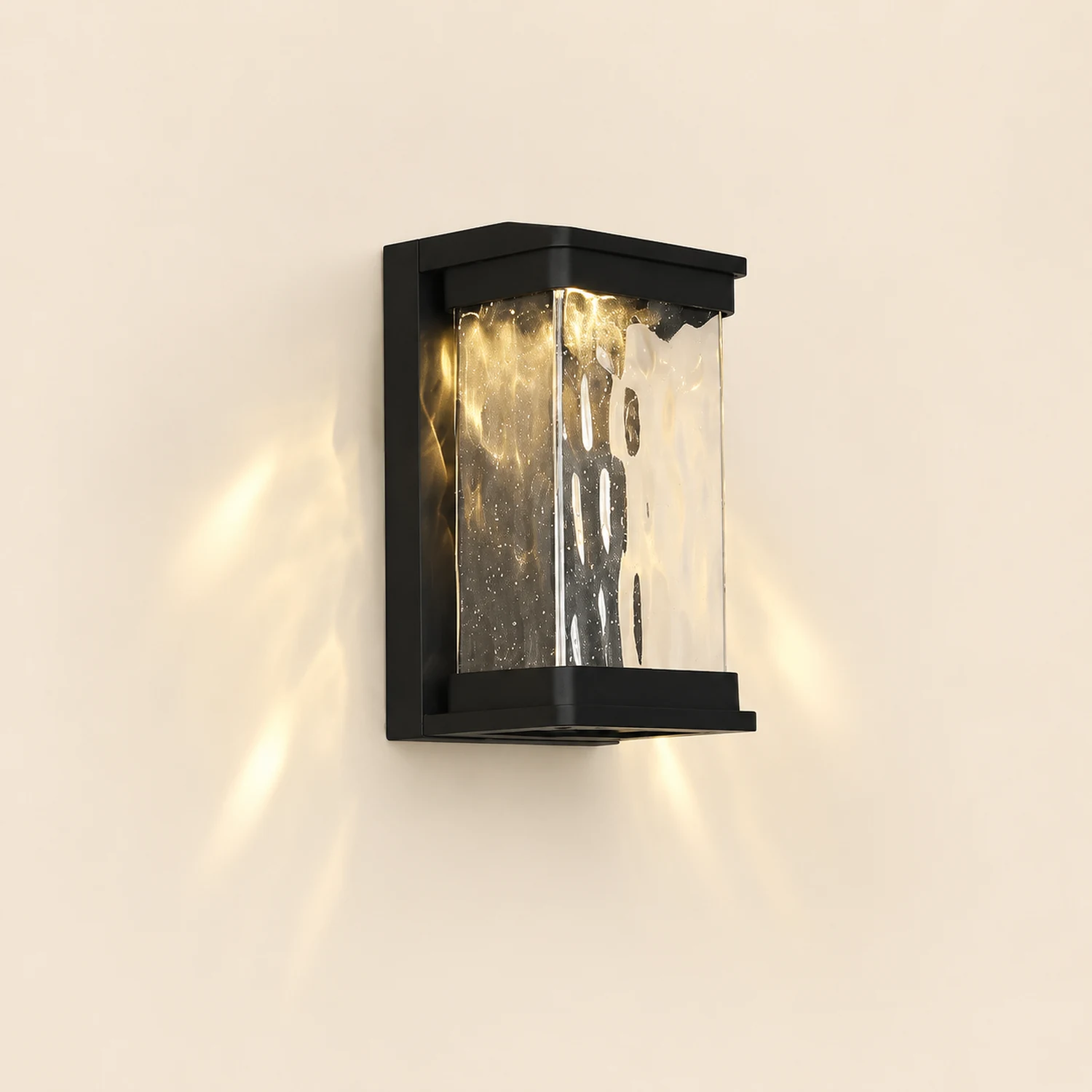 Waterproof Creative Glass LED Black Modern Outdoor Wall Sconce Lighting - Lumpaz