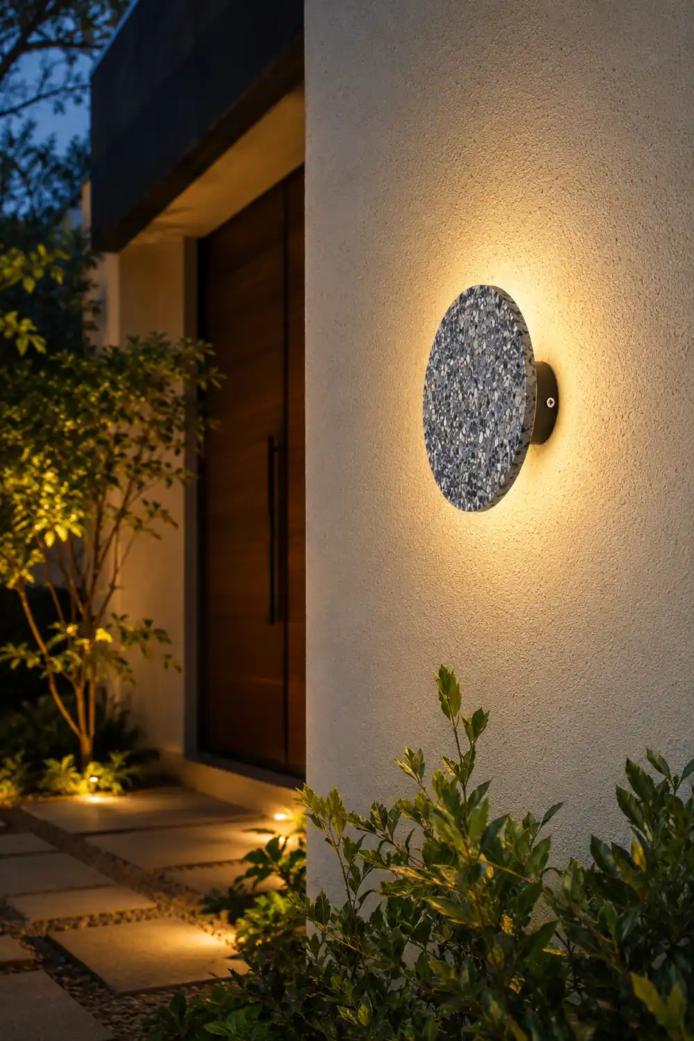 Circular Terrazzo Waterproof Minimalist Outdoor Wall Lights Porch Lights - Lumpaz