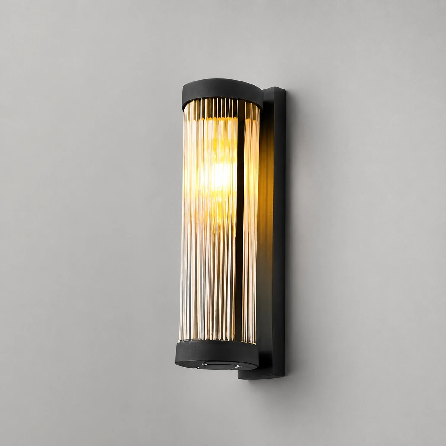 Creative Glass Waterproof LED Black Modern Solar Wall Lamp Exterior Lights - Lumpaz