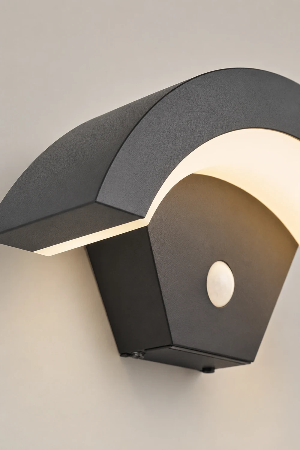 Creative Moon Curved Wall Sconce Motion Sensor Waterproof LED Wall Lamp Outdoor Indoor - Lumpaz