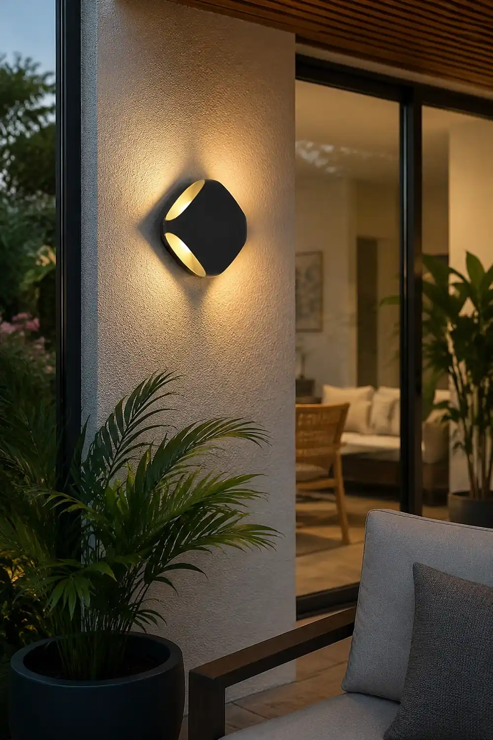 Square LED Waterproof Black Modern Outdoor Wall Lights Fence Post Lights - Lumpaz