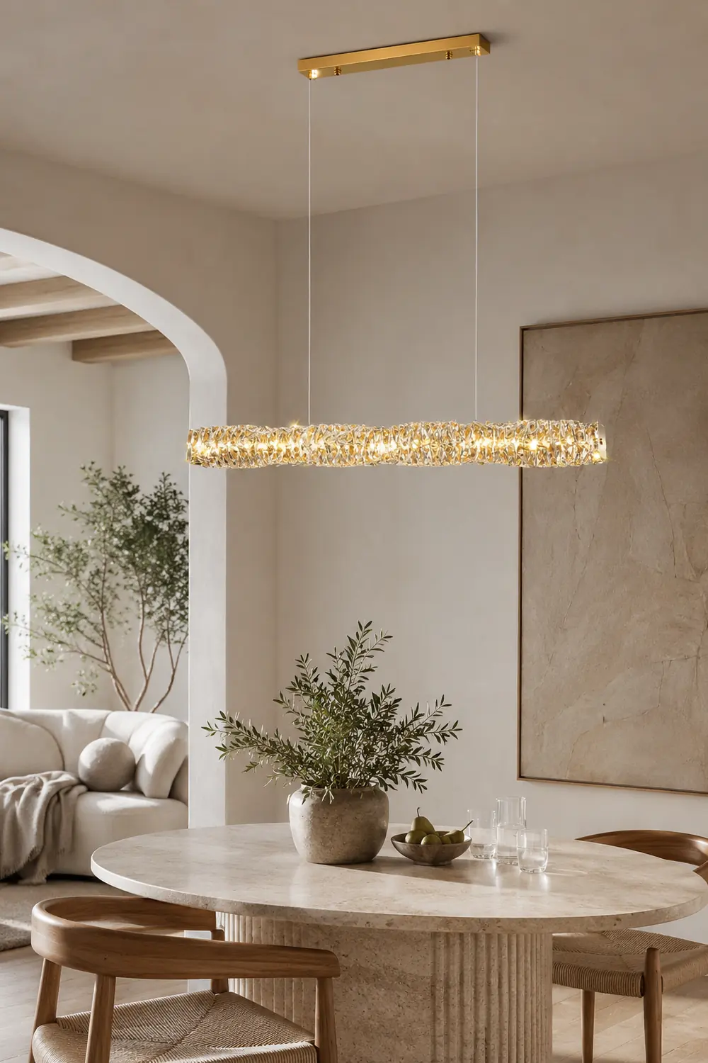 Long Crystal Pendant Lamp - Lumpaz