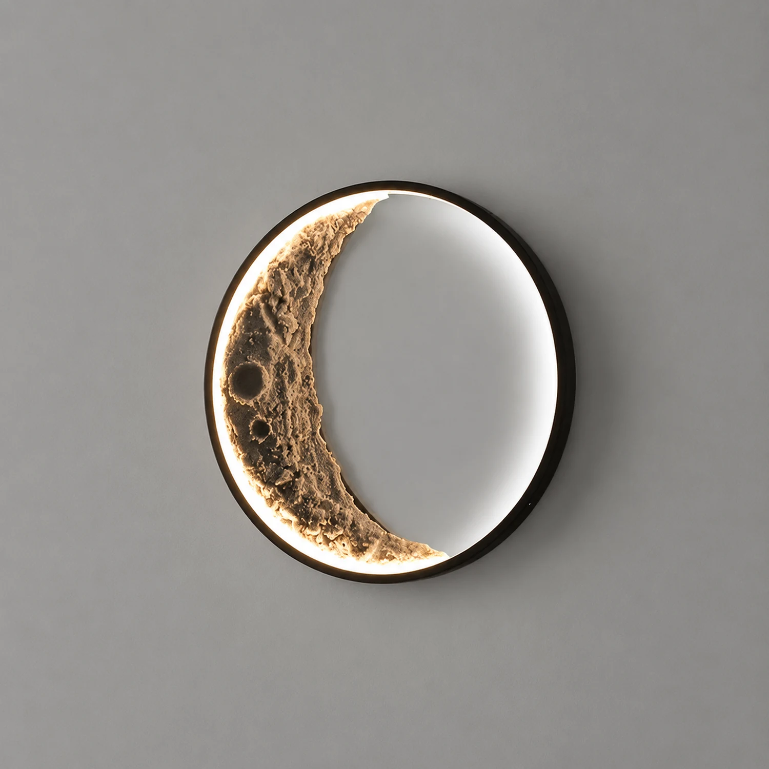 Round Creative Moon Resin Lunar Texture Waterproof Outdoor Wall Lights - Lumpaz