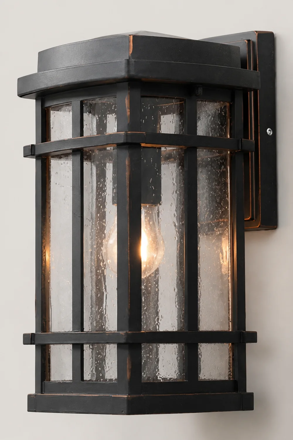 Retro Simple Waterproof Bubbles Glass Shade Modern Outdoor Wall Light - Lumpaz