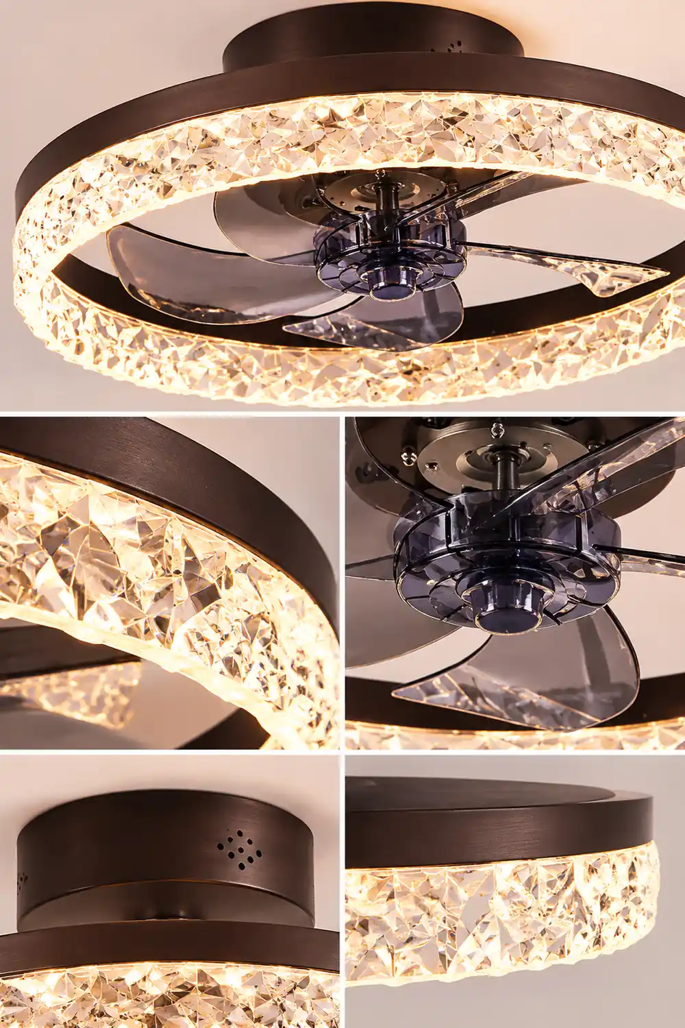 Kirsten 1-Light Ceiling Fan with Light, 4 Color, 19.5" - Lumpaz