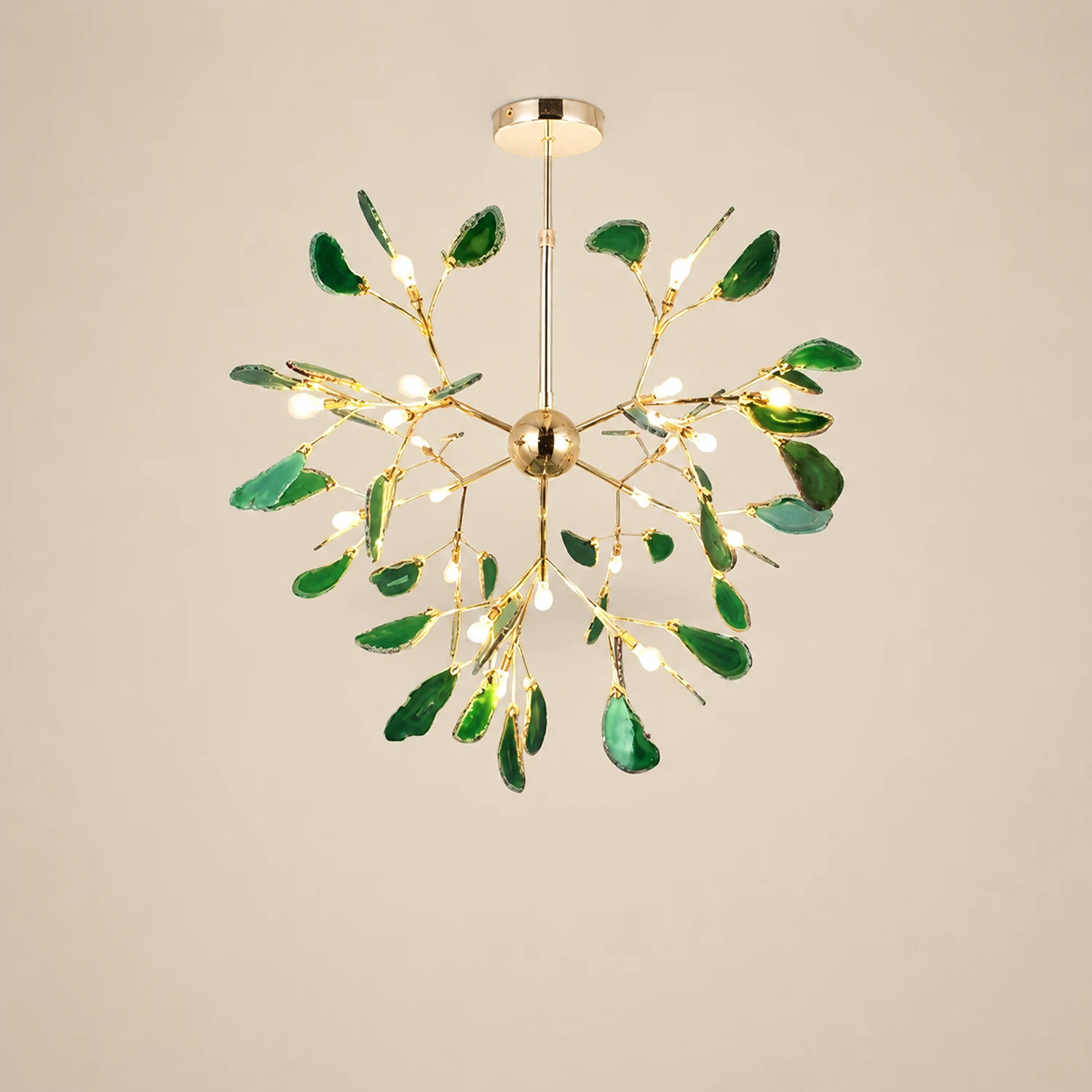 Javon Artistic Leaf Agate Pendant Light Blue/Green/Colorful Dining Room - Lumpaz