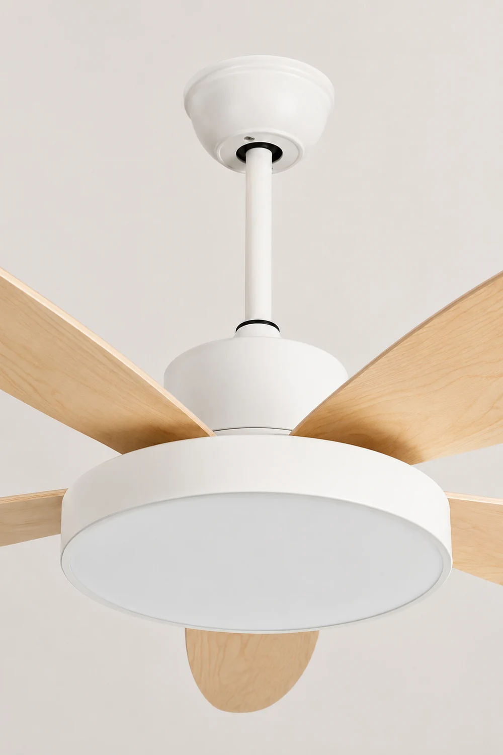 Haydn 5-Blade White & Black  DC Ceiling Fan with Light, Summer, 47.2''/51.2''/55.1'' - Lumpaz