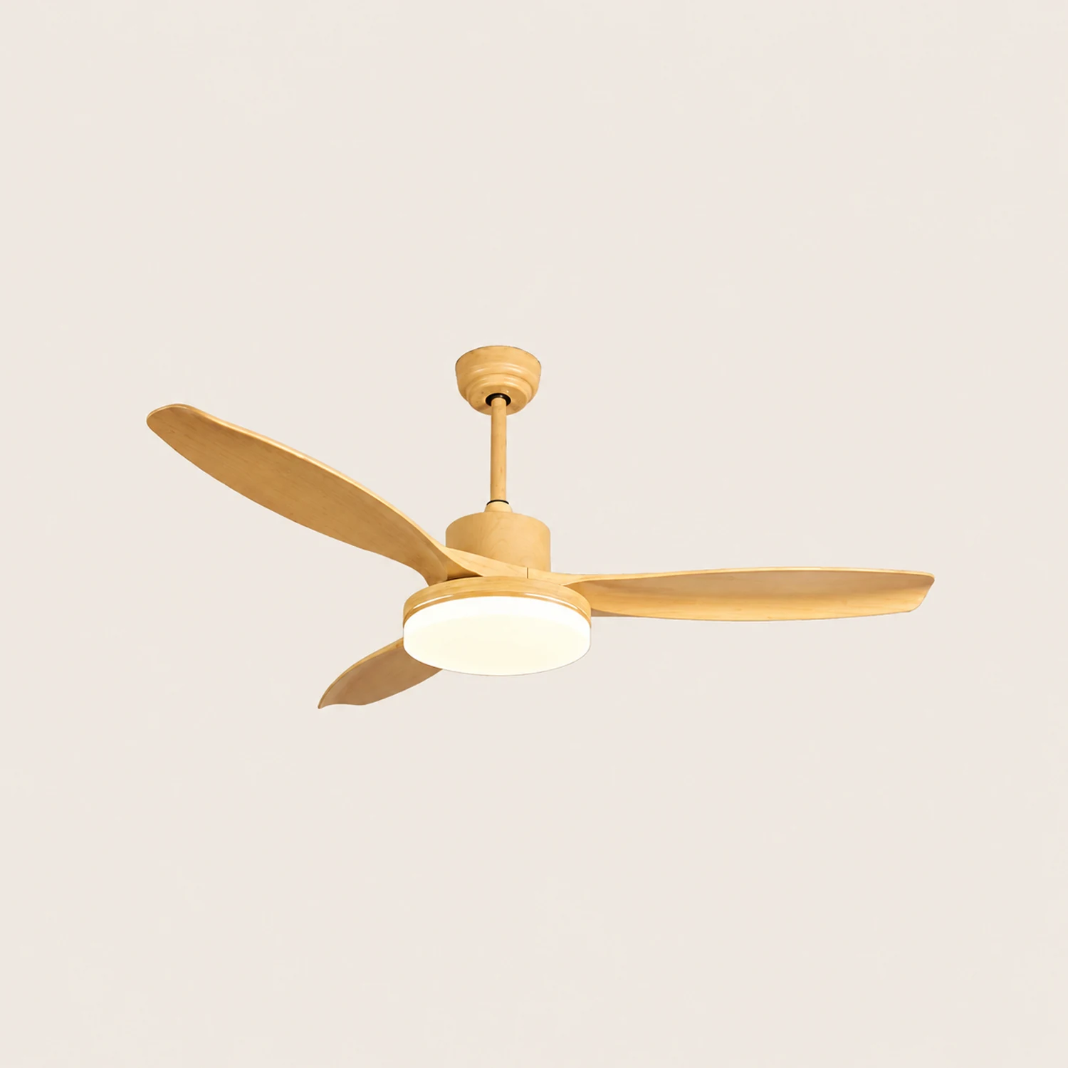 Ozawa 3-Blade Wood & Gray Basic DC Ceiling Fan with Light, 39.4''/47.2''/55.1'' - Lumpaz