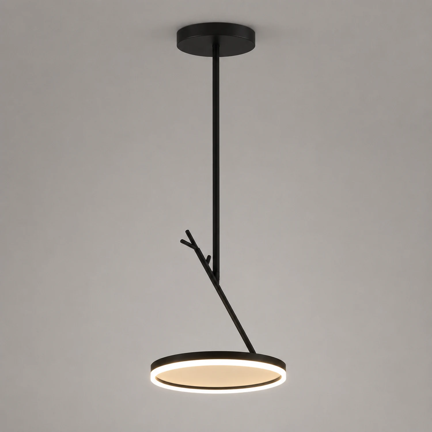 Quinn Minimalist Ring Hollow Metal Flush Mount Ceiling Light, Black - Lumpaz