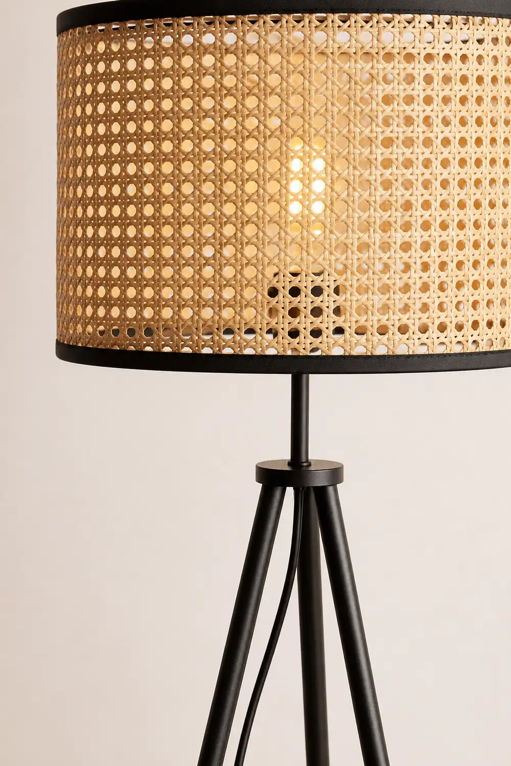 Ritta Natural Tripod Floor Lamp, Rattan/Willow Weave - Lumpaz