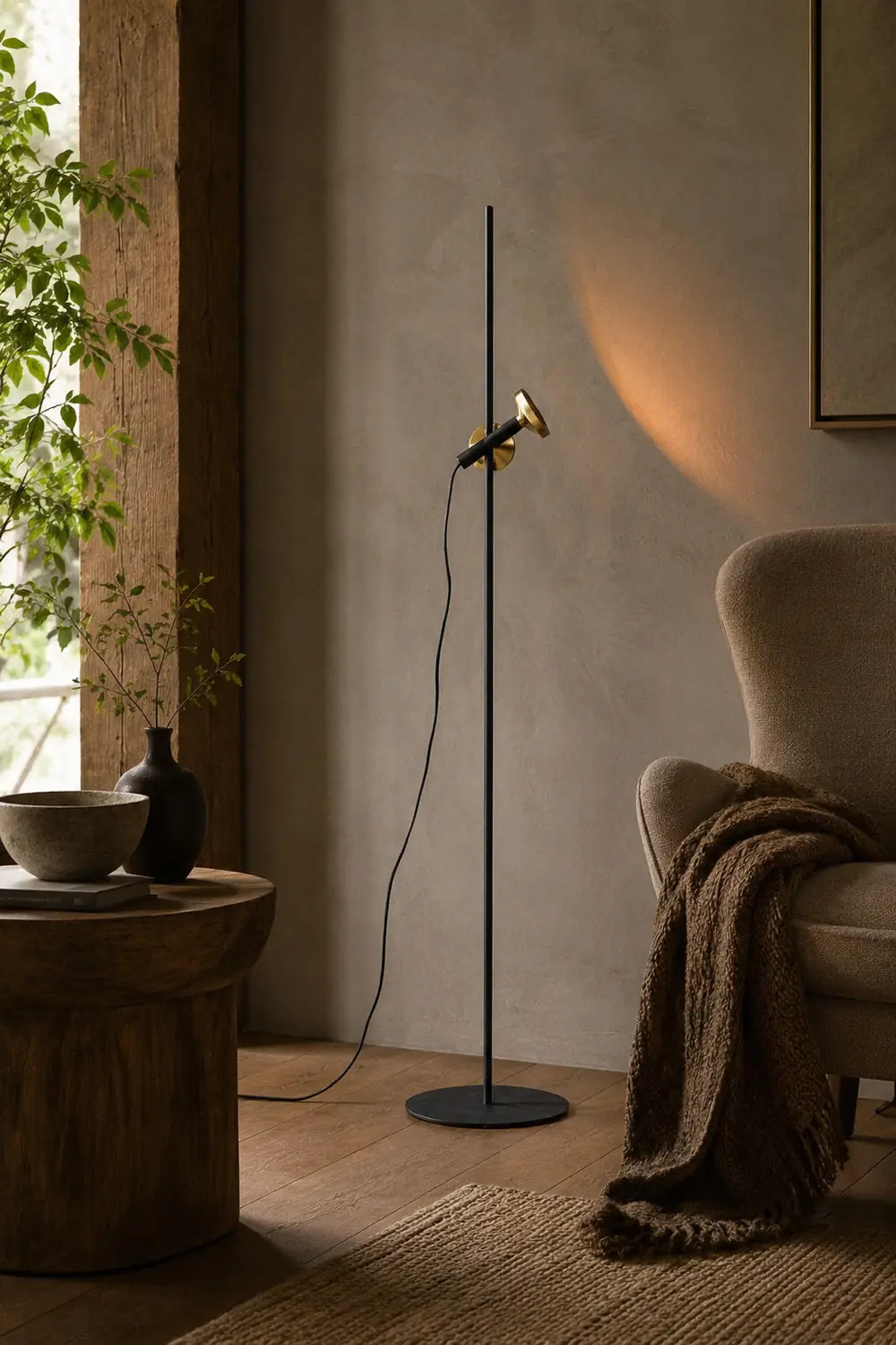 Salgado Modern Minimalist Metal Projector Floor Lamp, Black - Lumpaz