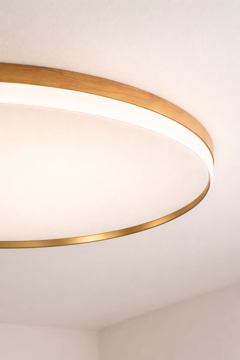 Ozawa Minimalist Wood Round Flush Mount Ceiling Light Bedroom - Lumpaz