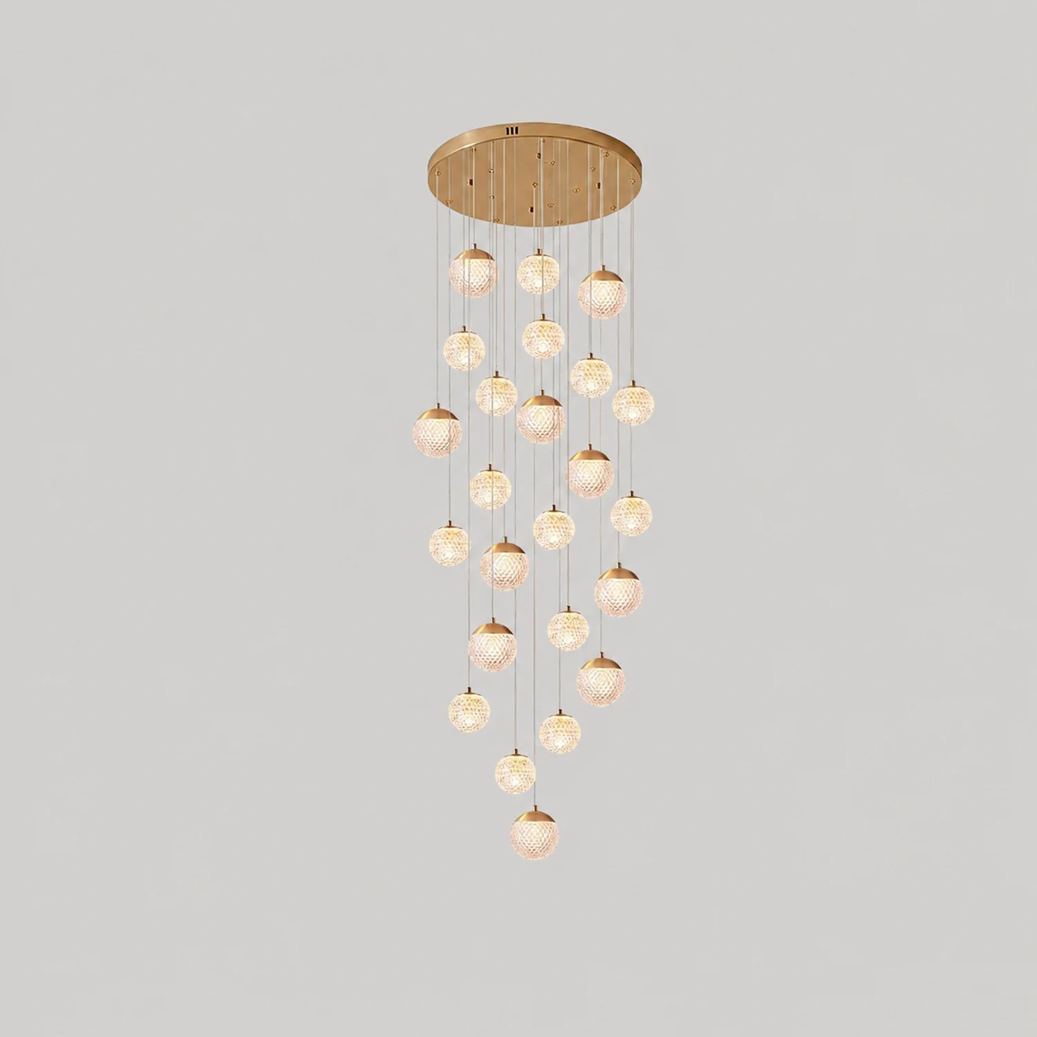 Jibril Multi Staircase Modern Art Deco Pendant Light, Gold - Lumpaz