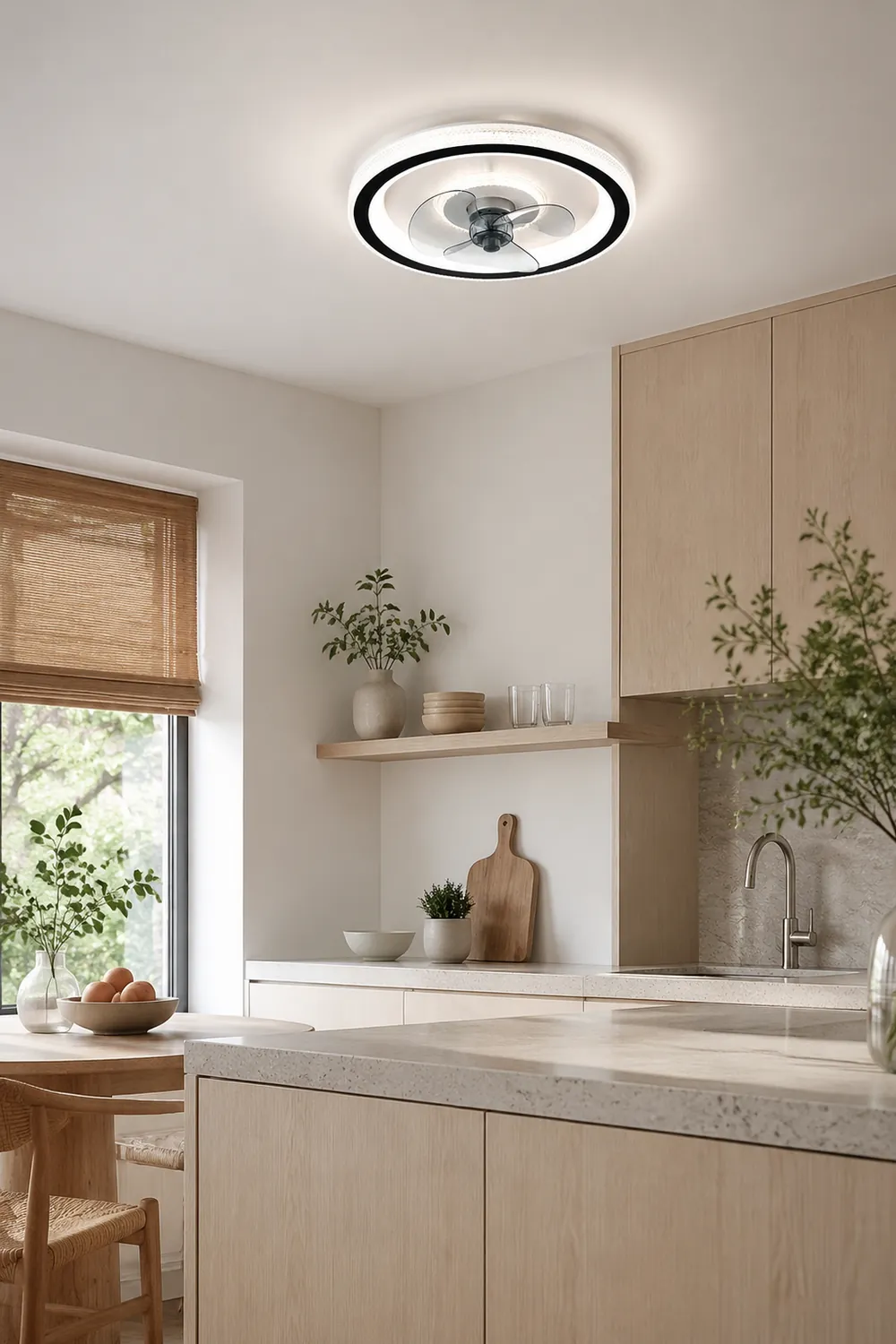 Kirsten 3-Blade Ceiling Fan with Light, 19.5" - Lumpaz