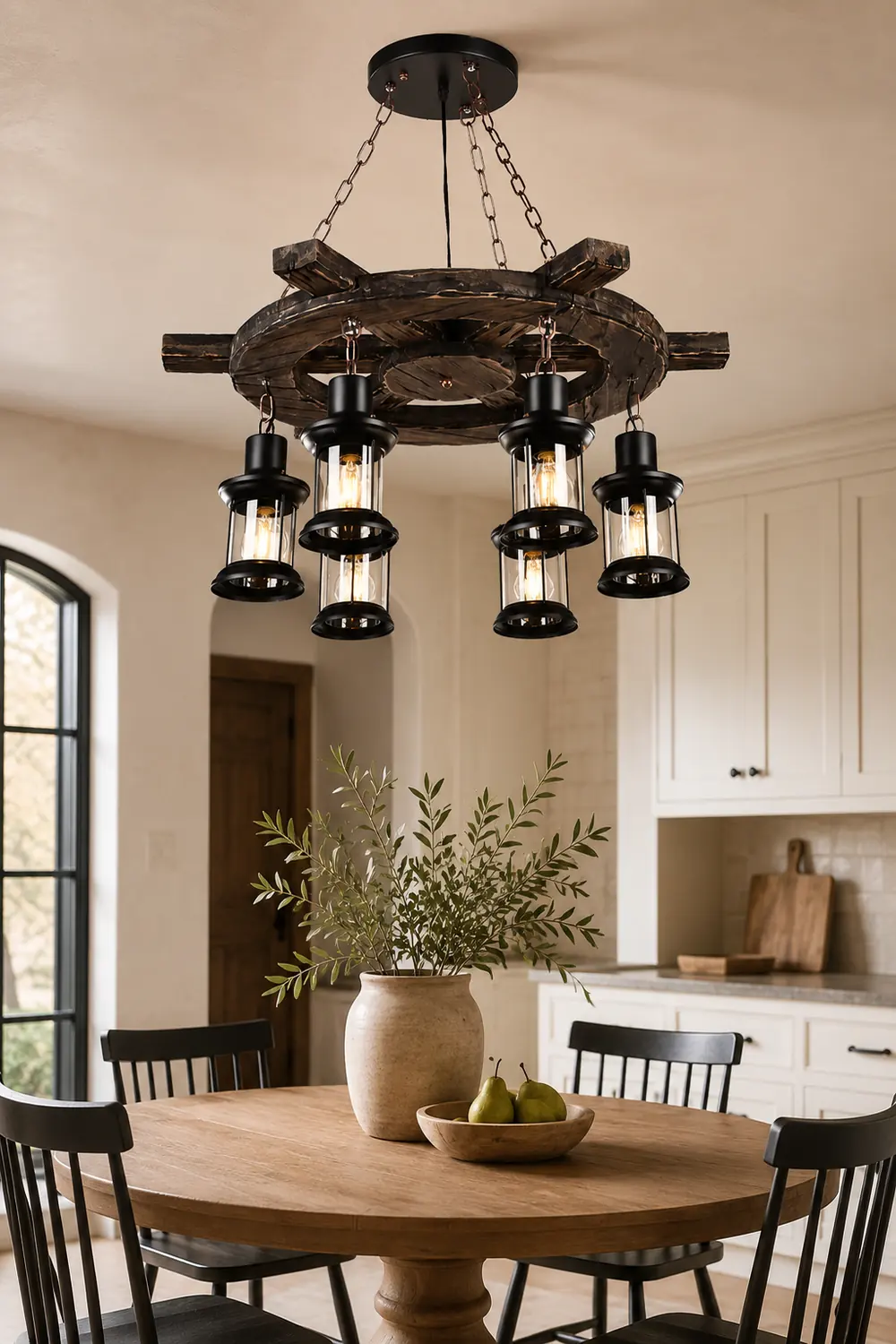 Austin Pendant Light, Wood & Metal, 31" - Lumpaz
