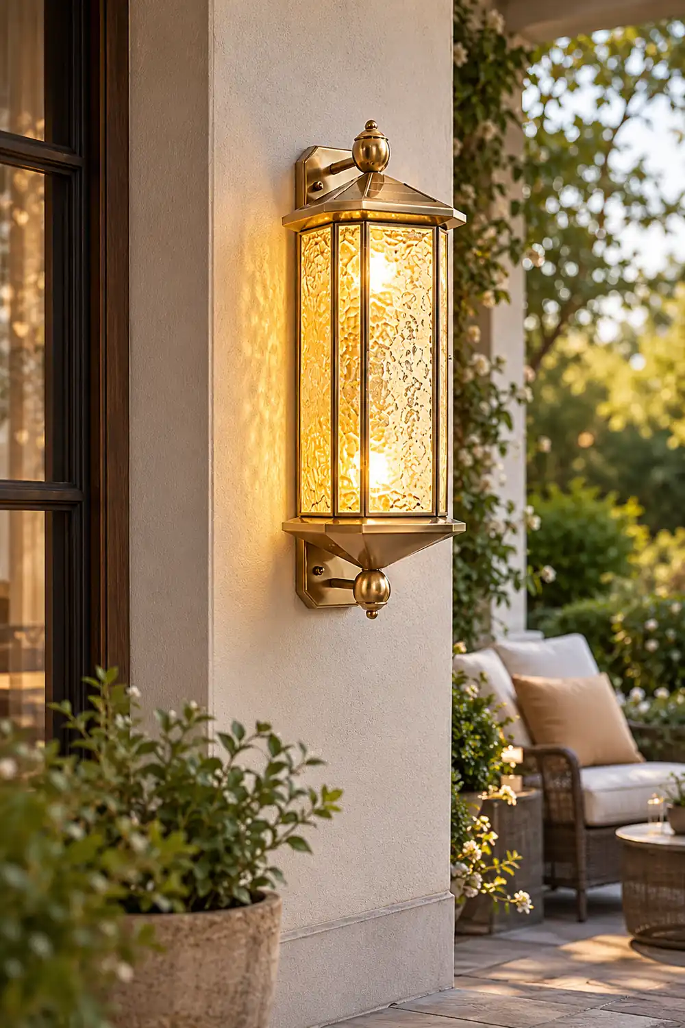 23.62-In. European Copper Dimmable Hardwired/Solar Outdoor Wall Lights - Lumpaz