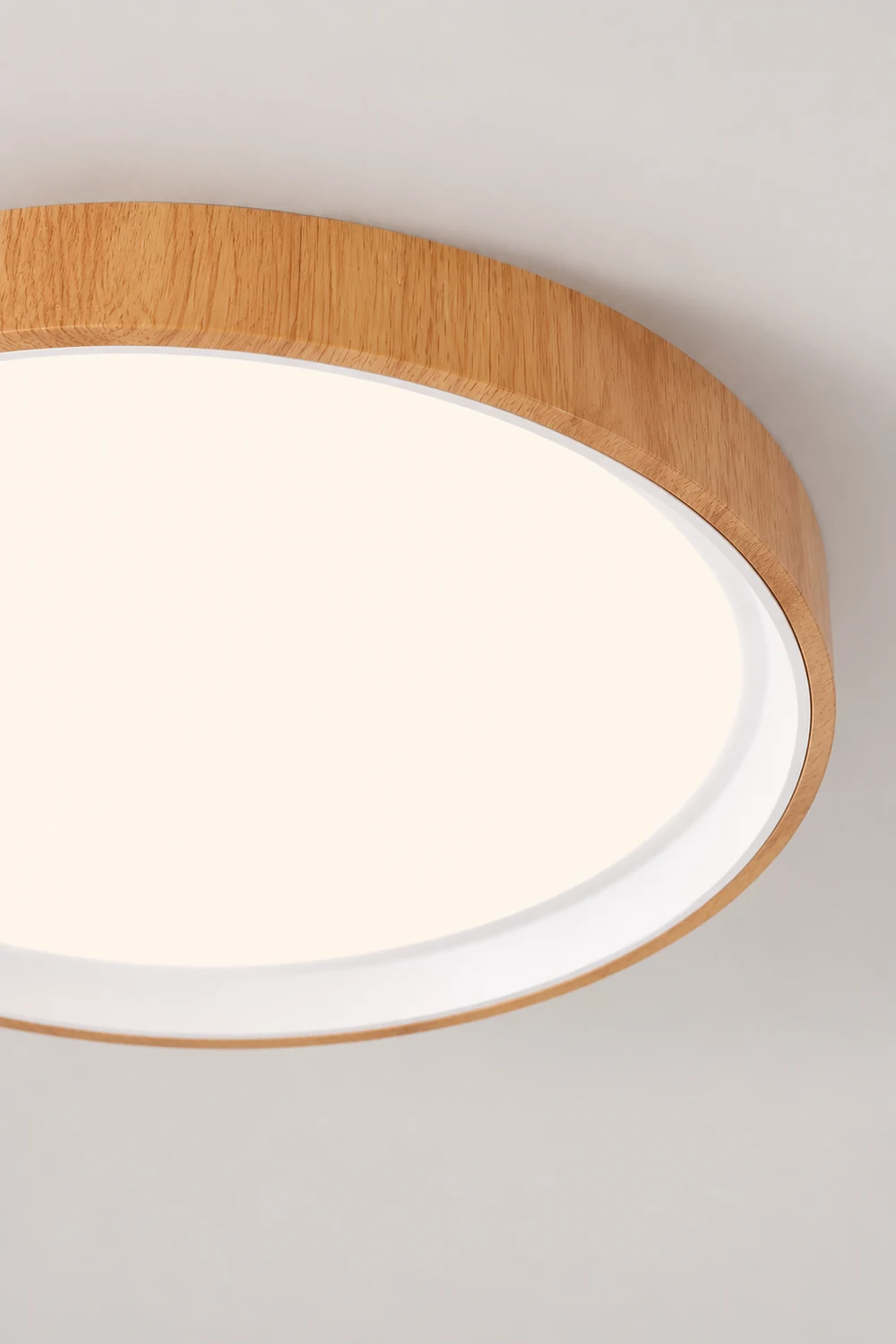 Quinn Modern LED Flush Mount Lighting White Wood/Acrylic Kitchen - Lumpaz
