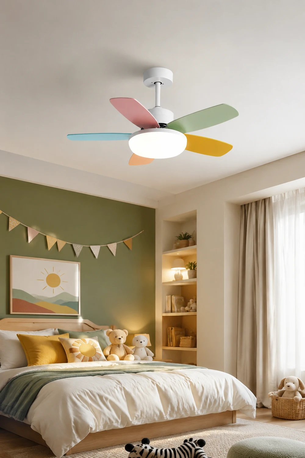 Morandi Colorful DC Ceiling Fan with Light, Summer, 42'' - Lumpaz