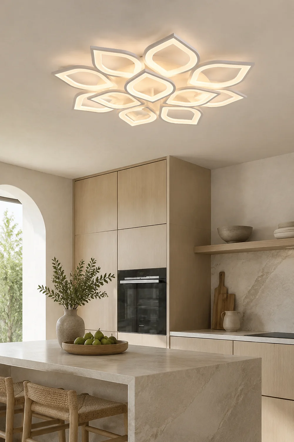 Hana Modern Designer Flower Flush Mount Ceiling Light - Lumpaz